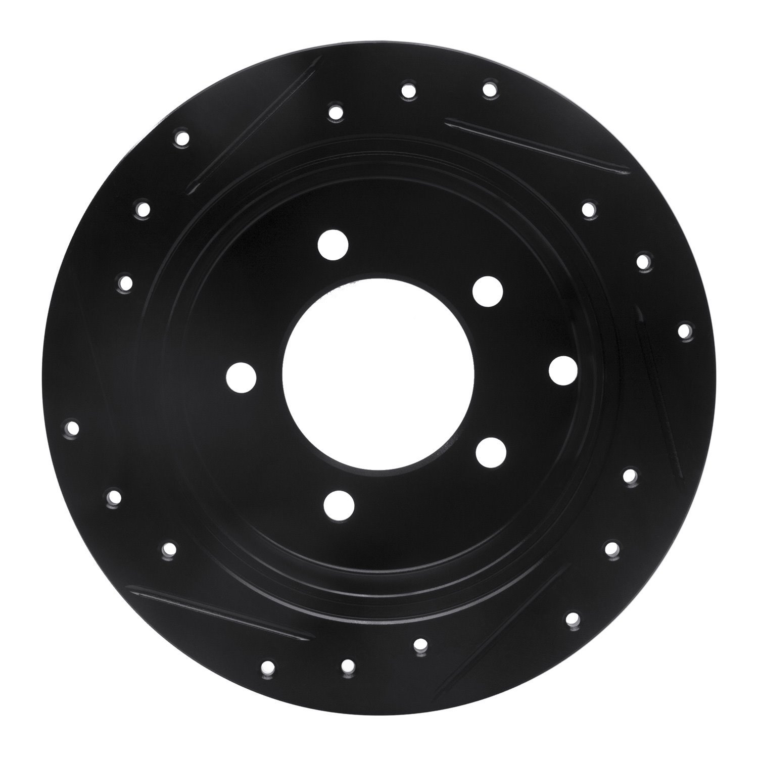 E-Line Drilled & Slotted Black Brake Rotor, 2007-2017 Fits Multiple Makes/Models, Position: Rear Right