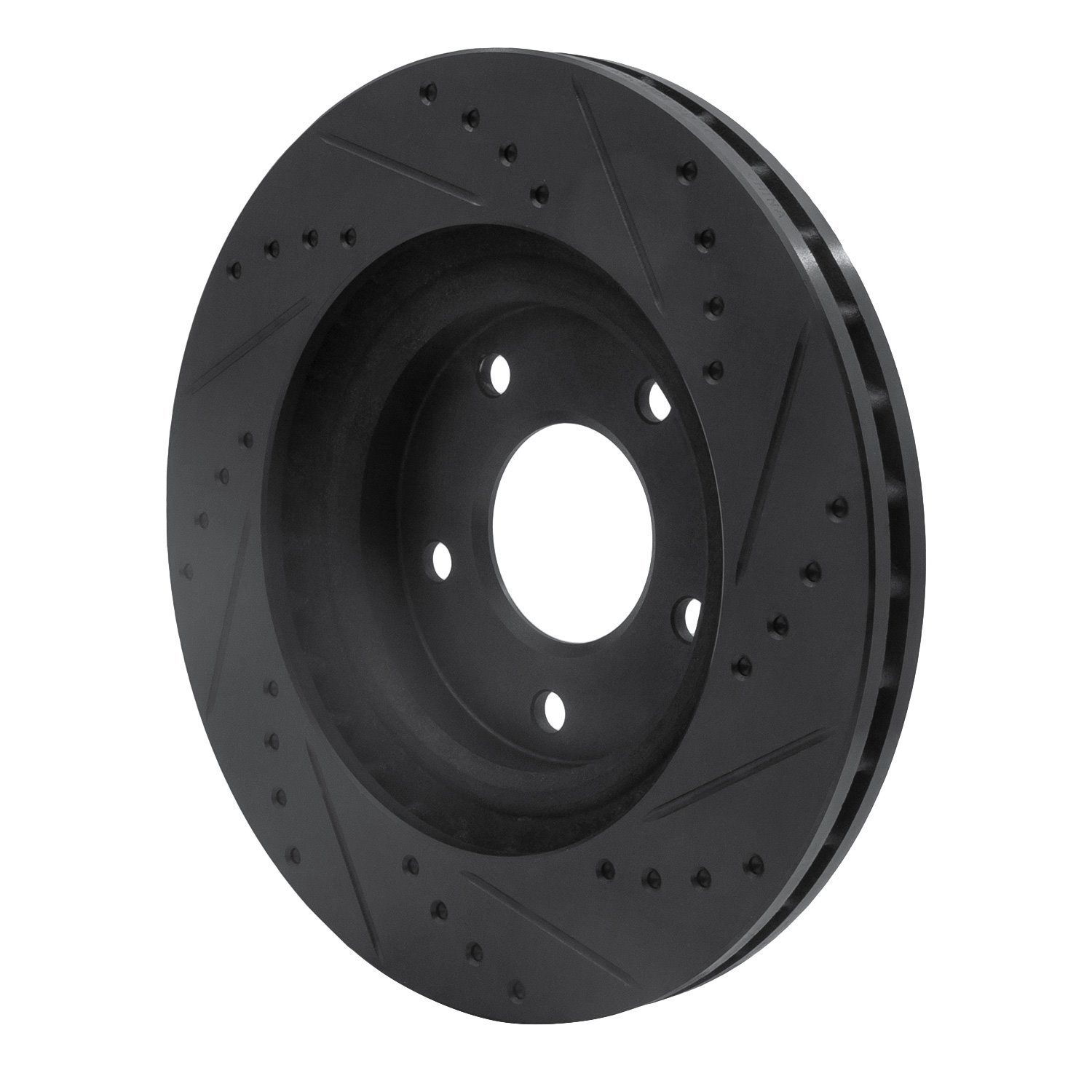 E-Line Drilled & Slotted Black Brake Rotor, Fits Select Fits Multiple Makes/Models, Position: Front Left