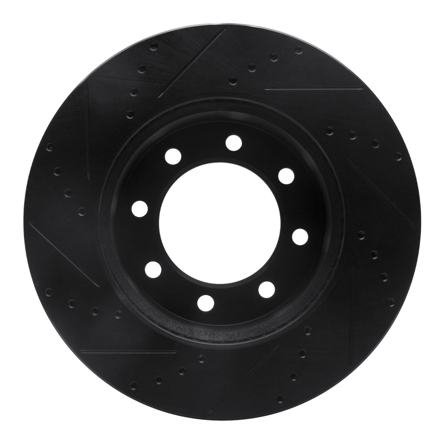 E-Line Drilled & Slotted Black Brake Rotor, Fits Select Mopar, Position: Front Right