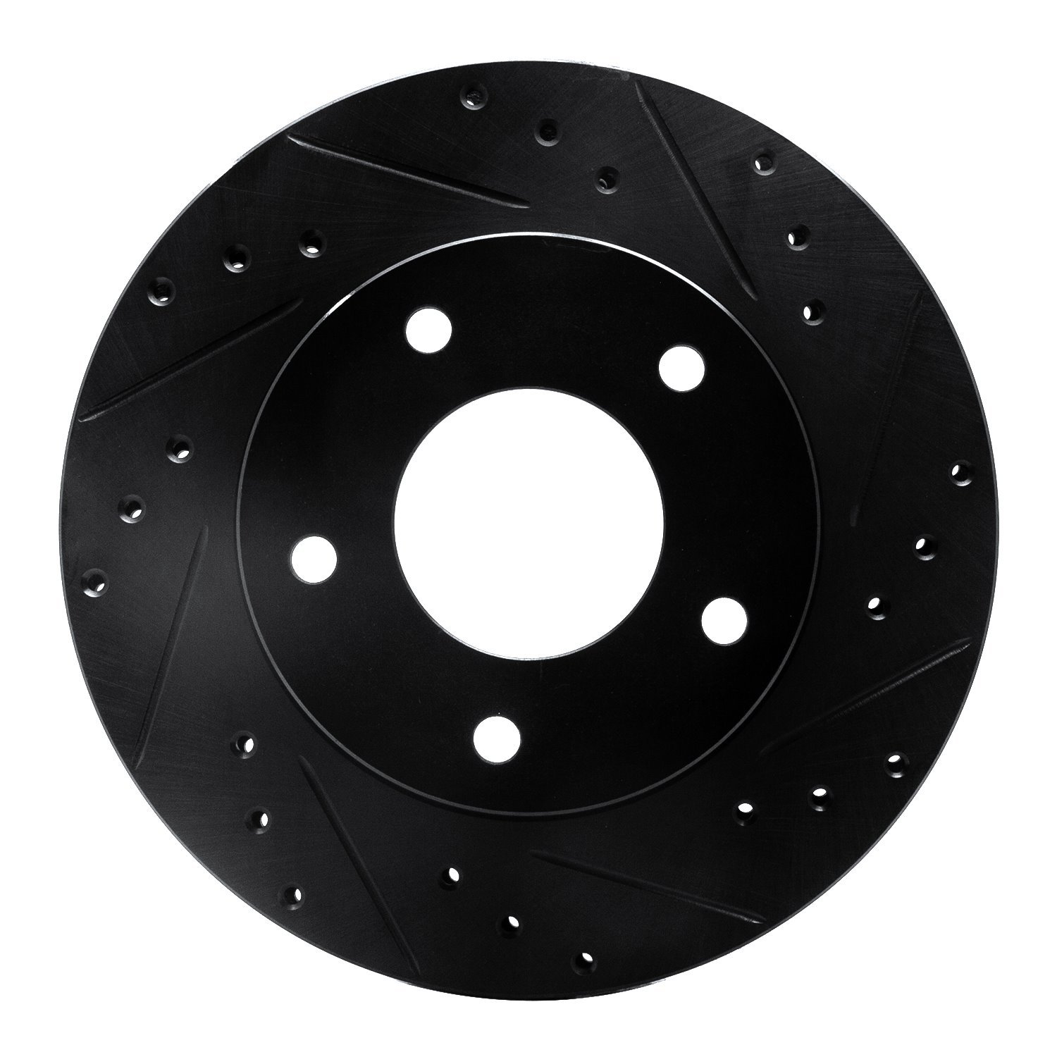 E-Line Drilled & Slotted Black Brake Rotor, 1977-1980 GM, Position: Rear Right