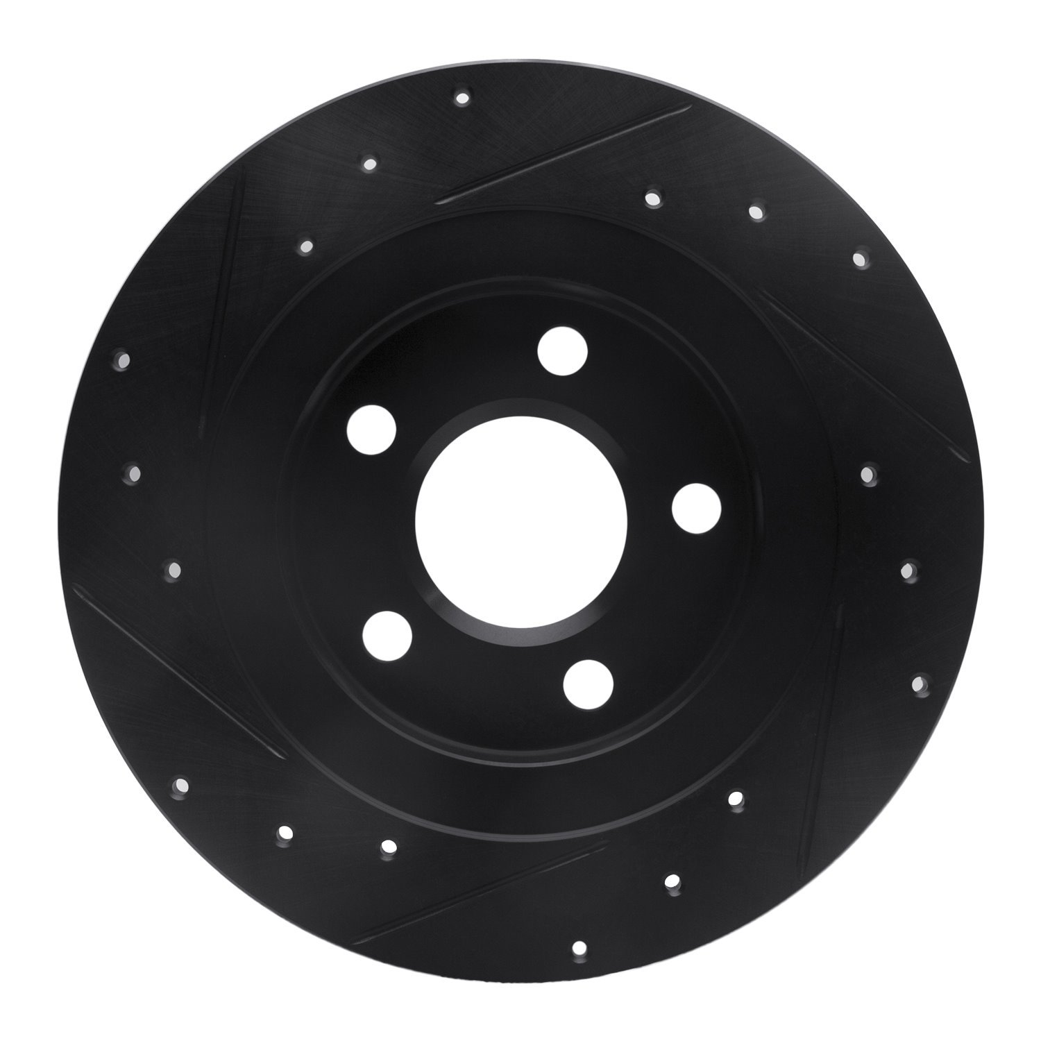 E-Line Drilled & Slotted Black Brake Rotor, 1998-2005 GM, Position: Rear Right