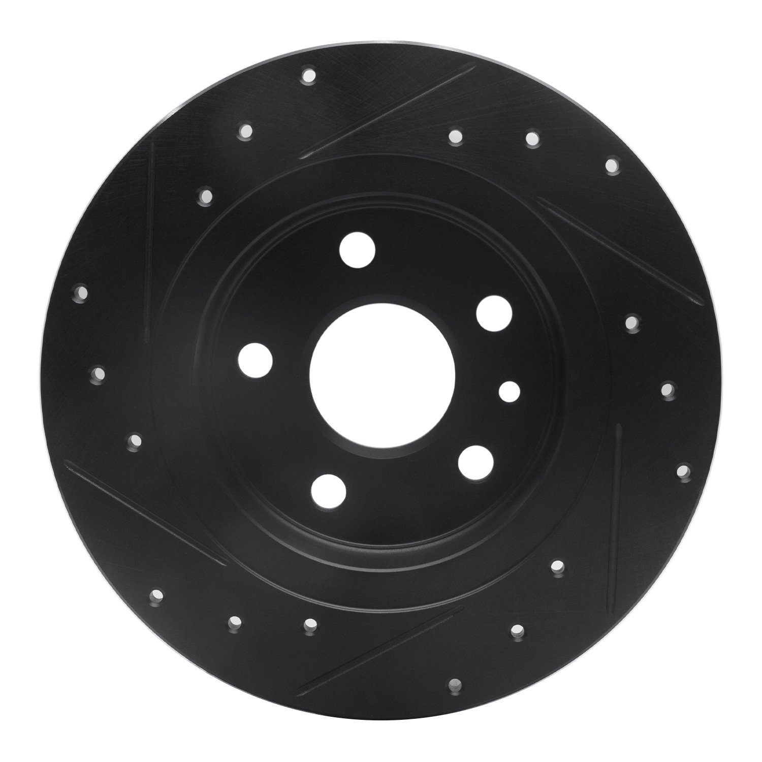 E-Line Drilled & Slotted Black Brake Rotor, Fits Select GM, Position: Rear Right