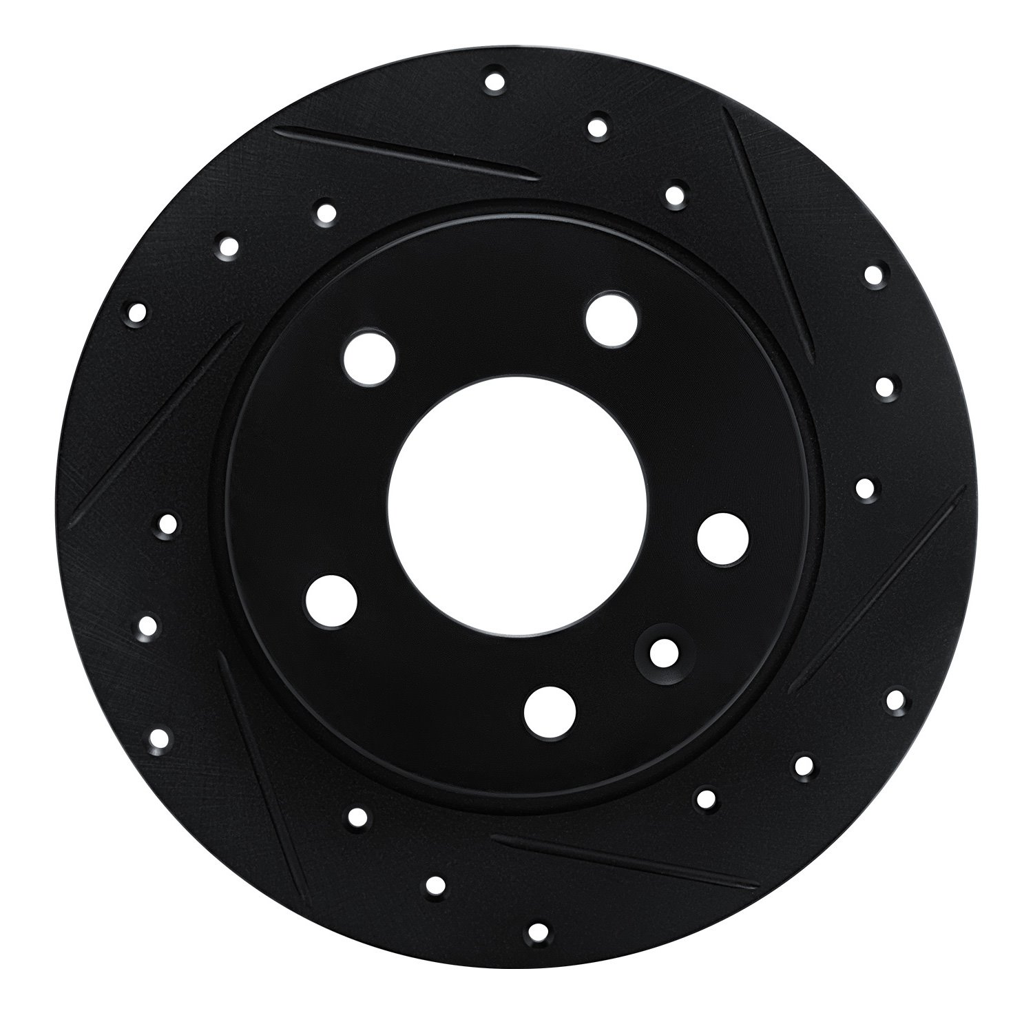 E-Line Drilled & Slotted Black Brake Rotor, Fits Select GM, Position: Rear Right