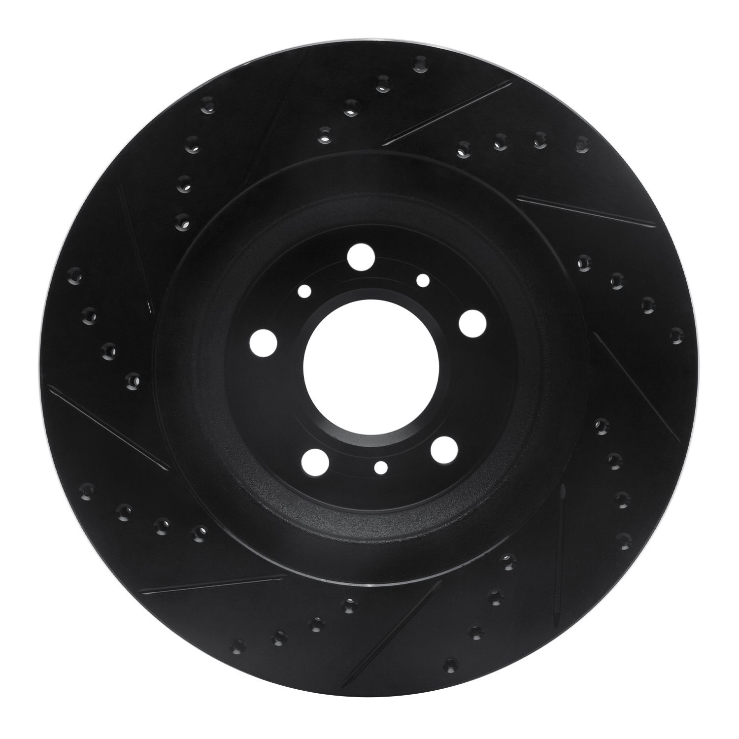 E-Line Drilled & Slotted Black Brake Rotor, 2006-2016 GM, Position: Front Right