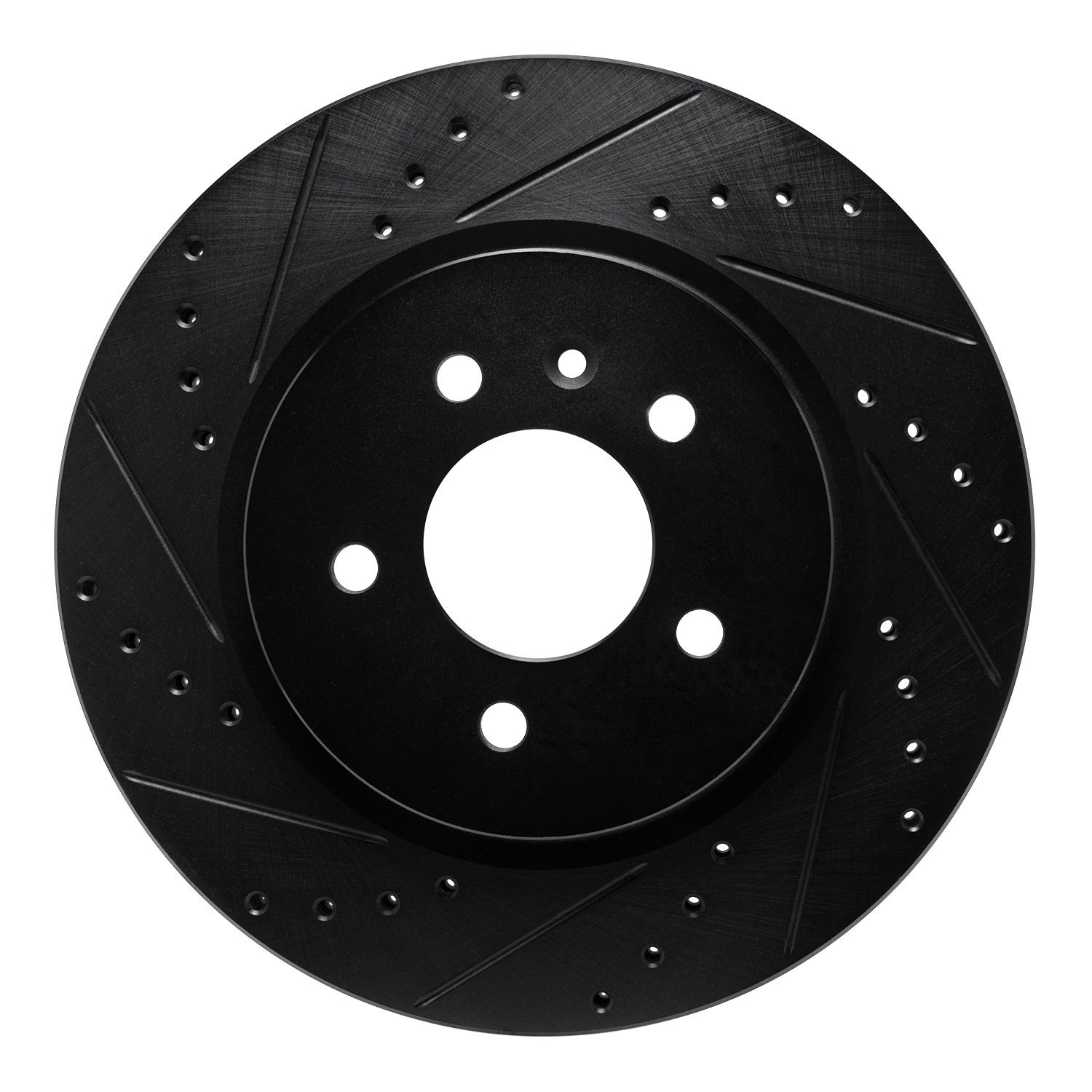 E-Line Drilled & Slotted Black Brake Rotor, 2016-2020 GM, Position: Rear Left