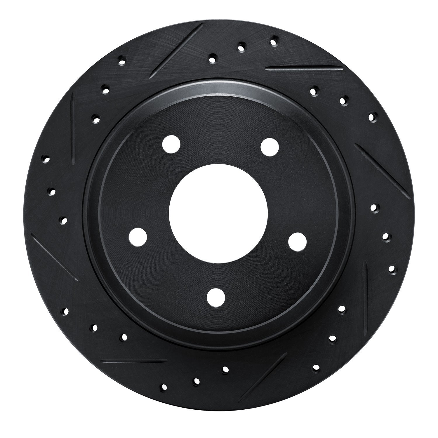 E-Line Drilled & Slotted Black Brake Rotor, 1984-1987 GM, Position: Front Left