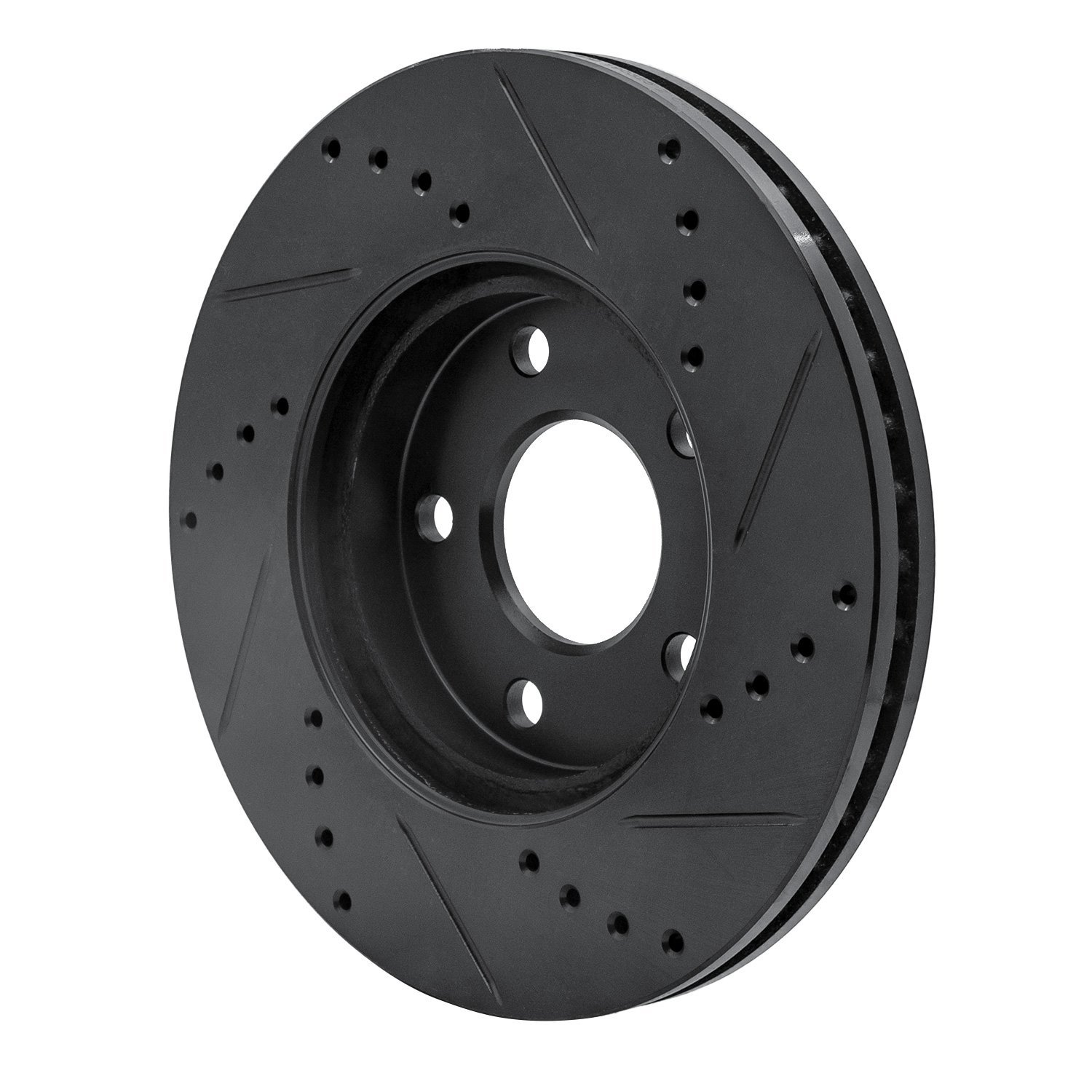 E-Line Drilled & Slotted Black Brake Rotor, 2006-2011 GM, Position: Front Left