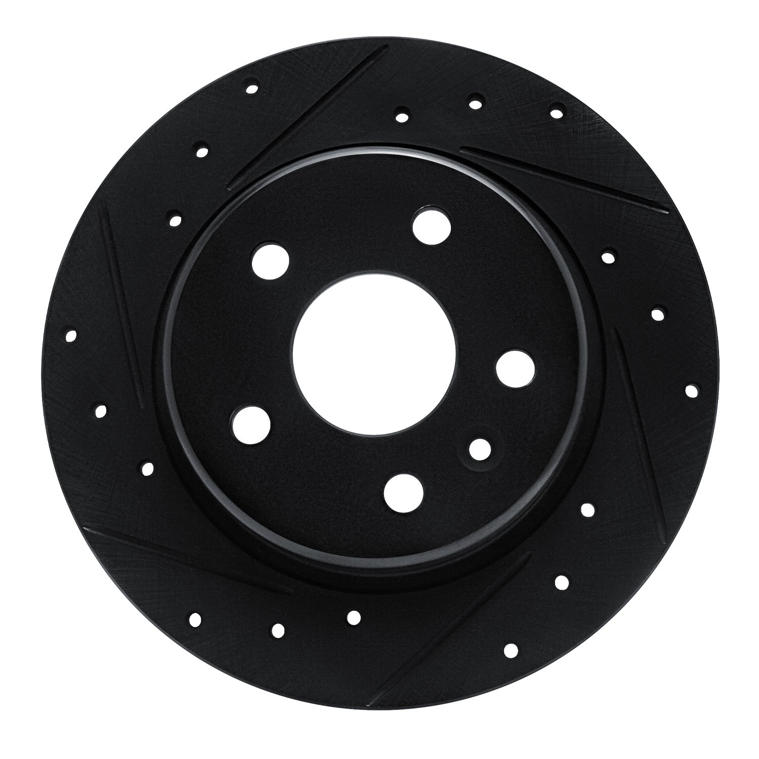 E-Line Drilled & Slotted Black Brake Rotor, Fits Select GM, Position: Rear Left