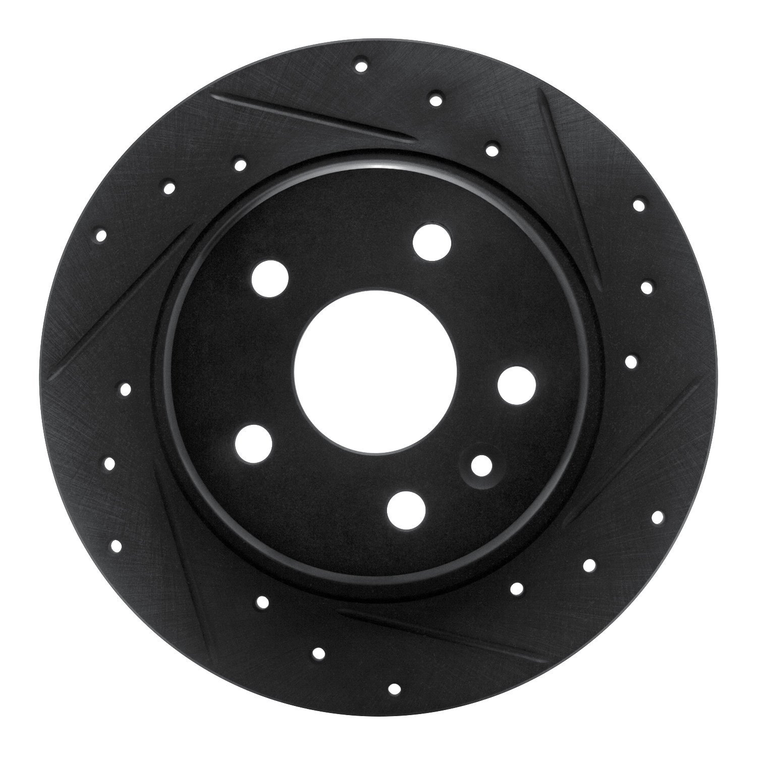 E-Line Drilled & Slotted Black Brake Rotor, Fits Select GM, Position: Rear Right