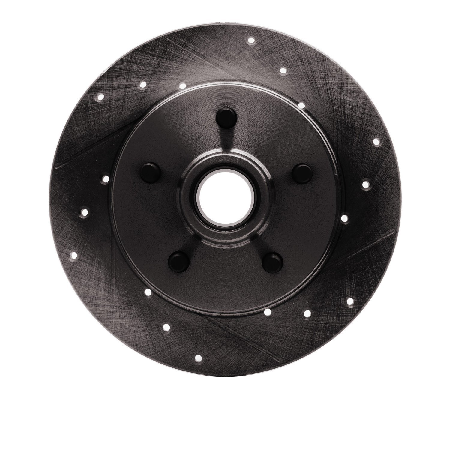 E-Line Drilled & Slotted Black Brake Rotor, 1988-1994 GM, Position: Front Right
