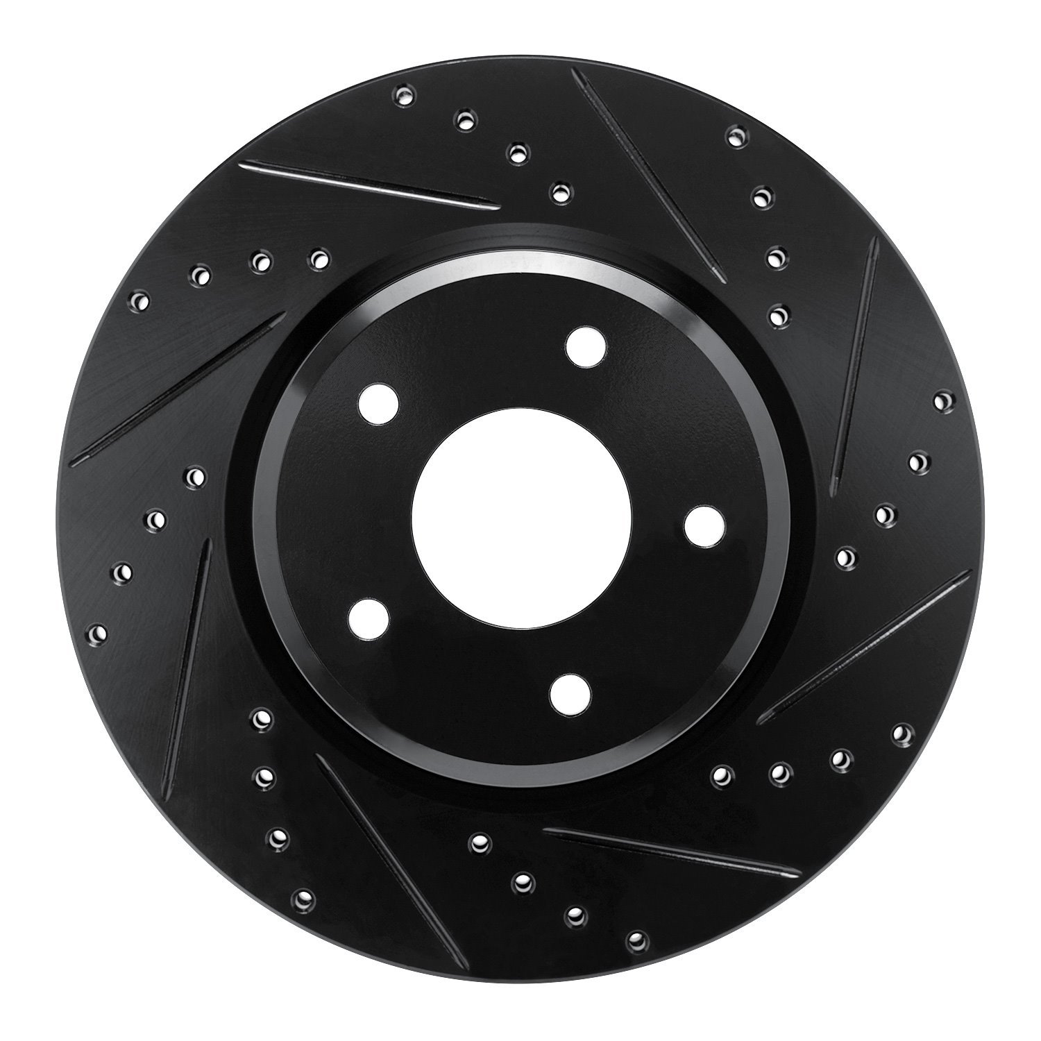 E-Line Drilled & Slotted Black Brake Rotor, 2005-2006 GM, Position: Front Right