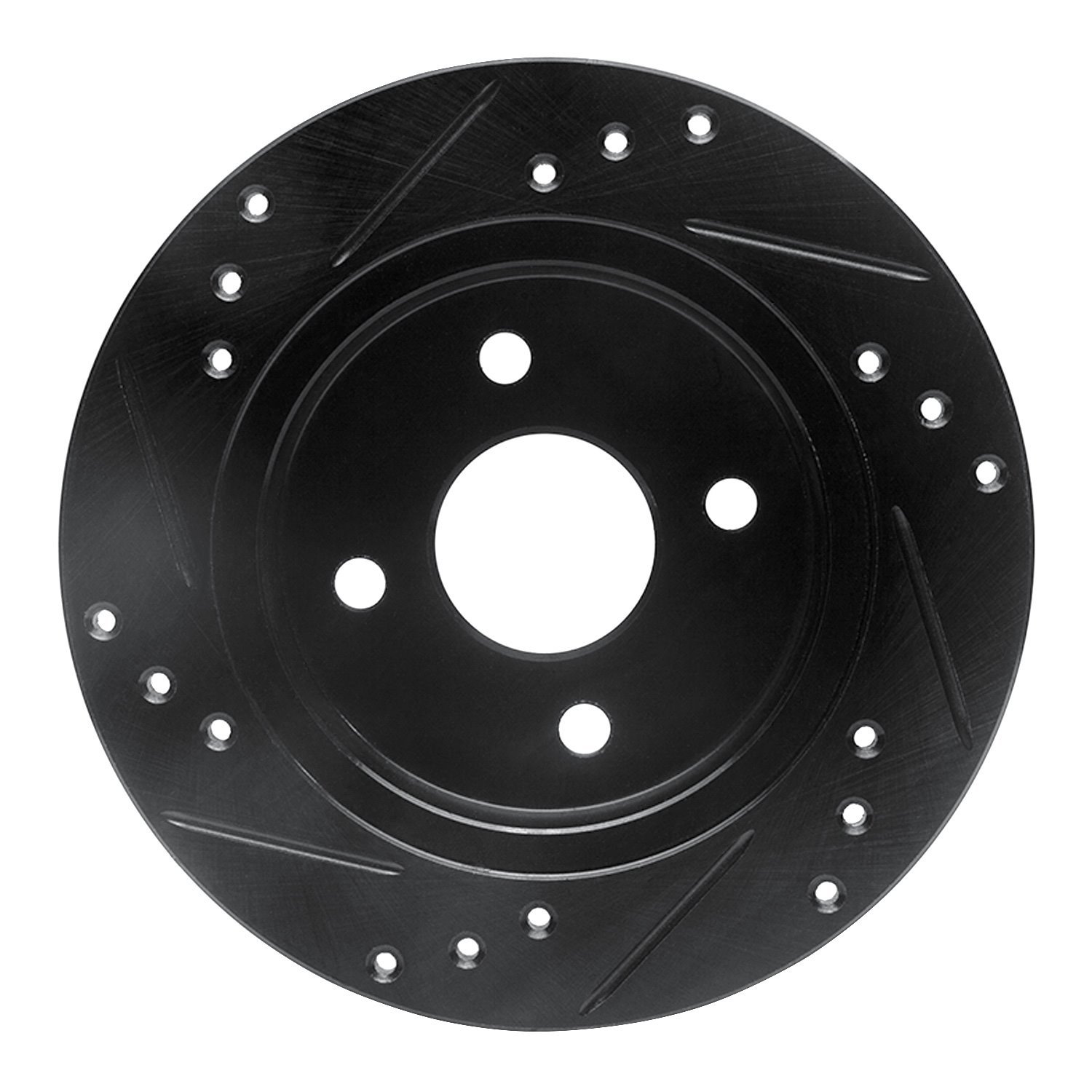 E-Line Drilled & Slotted Black Brake Rotor, 1991-1998 GM, Position: Rear Right