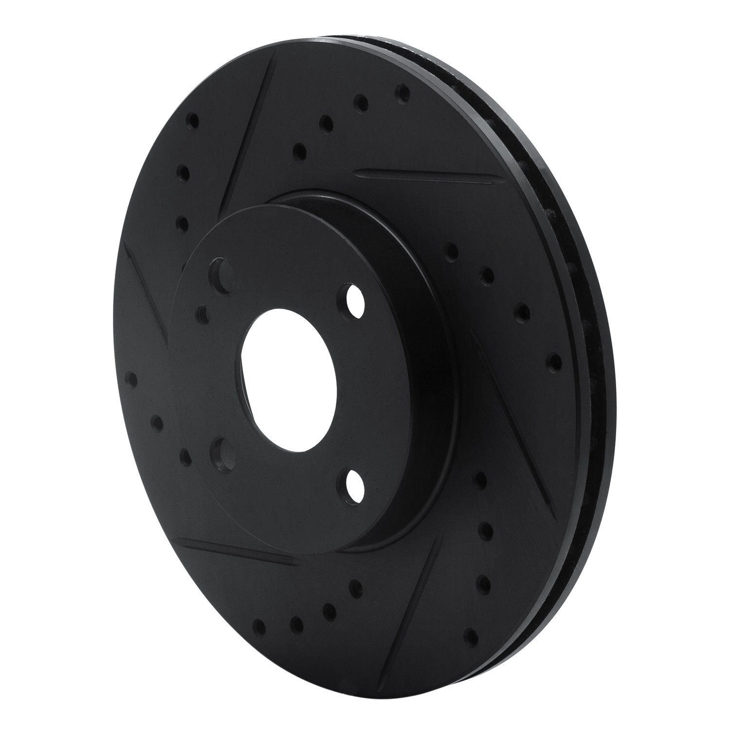 E-Line Drilled & Slotted Black Brake Rotor, 1990-2003 Ford/Lincoln/Mercury/Mazda, Position: Front Left