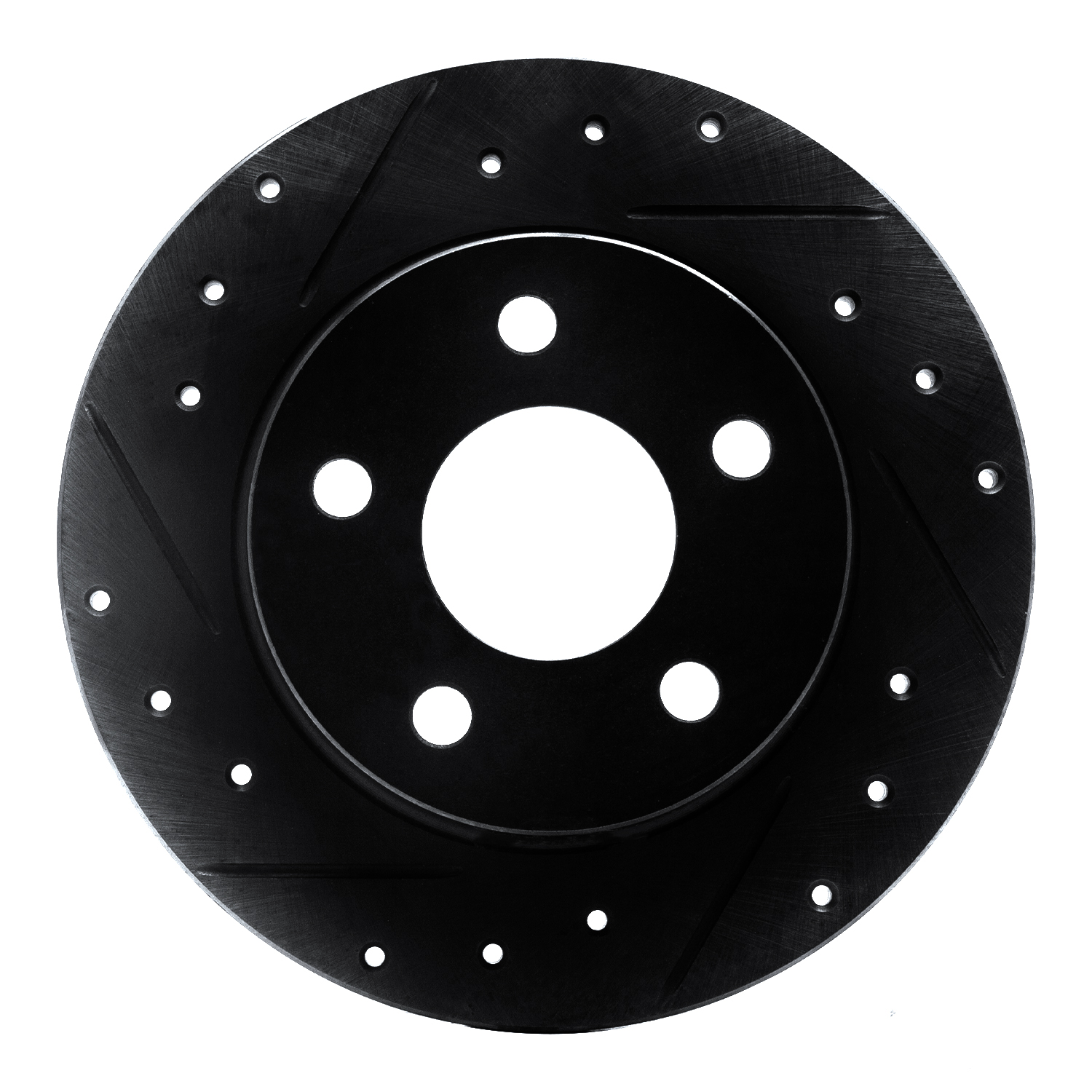 E-Line Drilled & Slotted Black Brake Rotor, 1993-2005 Ford/Lincoln/Mercury/Mazda, Position: Rear Left
