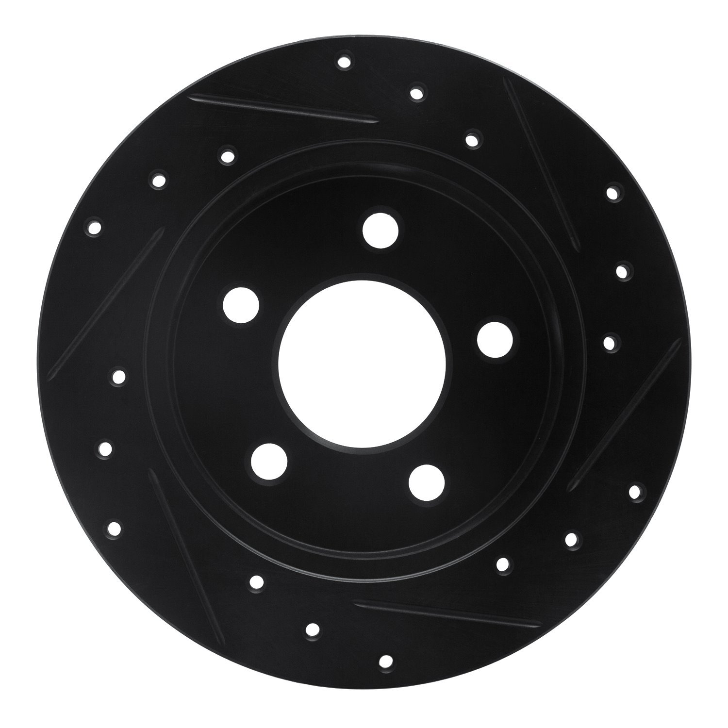 E-Line Drilled & Slotted Black Brake Rotor, 1994-2004 Ford/Lincoln/Mercury/Mazda, Position: Rear Left