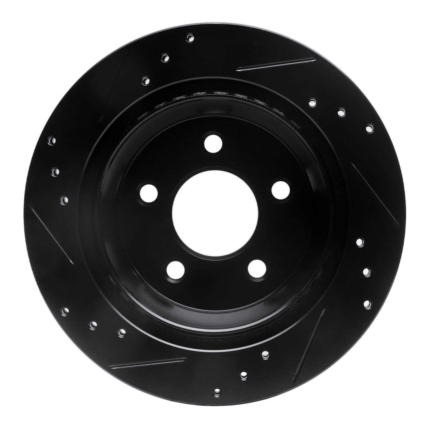 E-Line Drilled & Slotted Black Brake Rotor, 1994-2004 Ford/Lincoln/Mercury/Mazda, Position: Rear Right