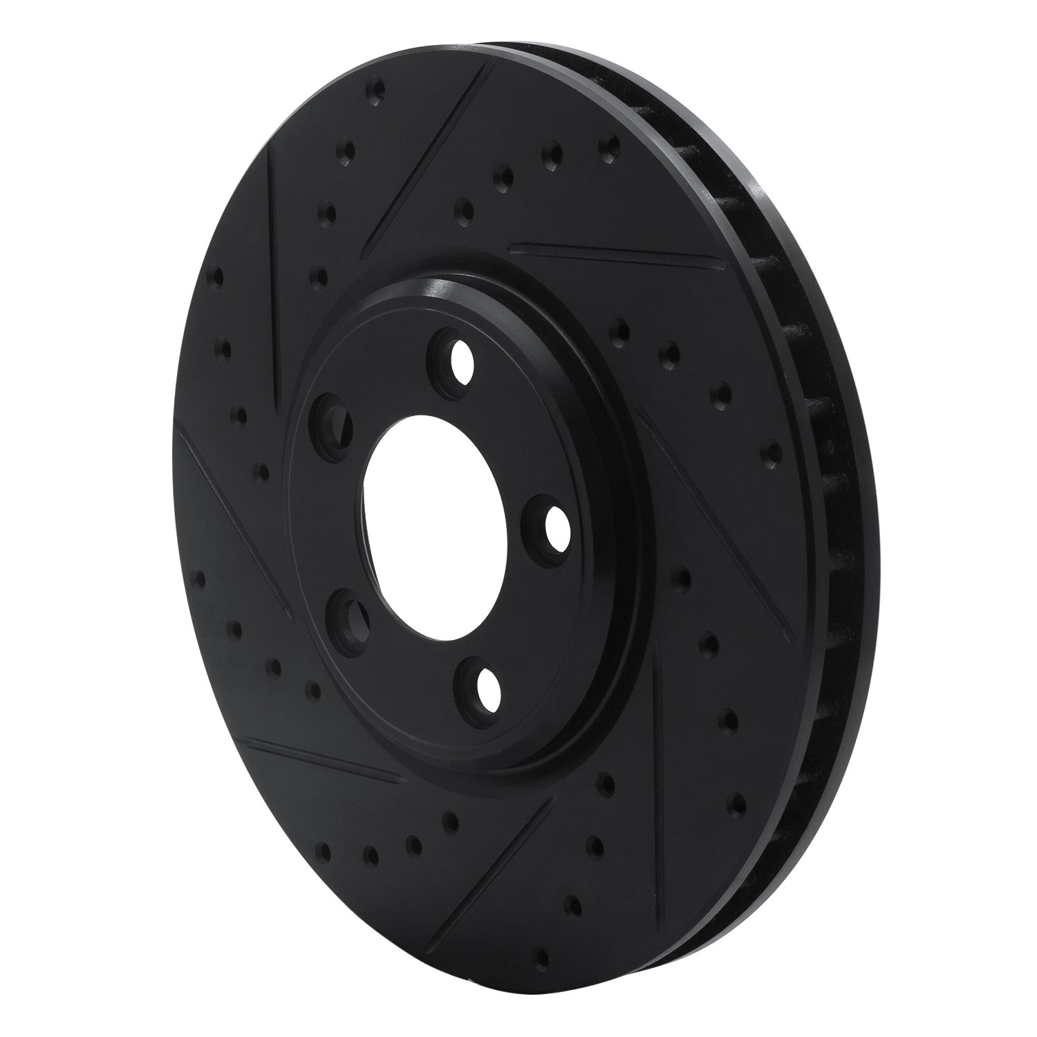 E-Line Drilled & Slotted Black Brake Rotor, 2000-2006 Fits Multiple Makes/Models, Position: Front Left