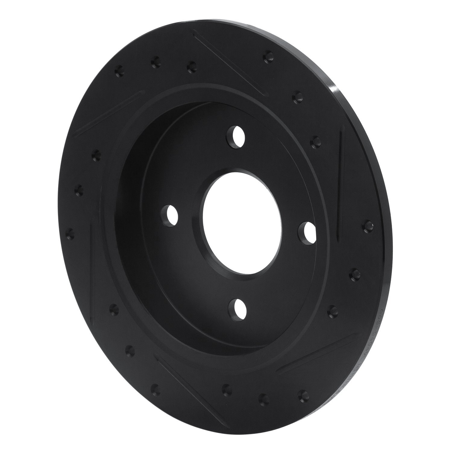 E-Line Drilled & Slotted Black Brake Rotor, 2001-2019 Ford/Lincoln/Mercury/Mazda, Position: Rear Left