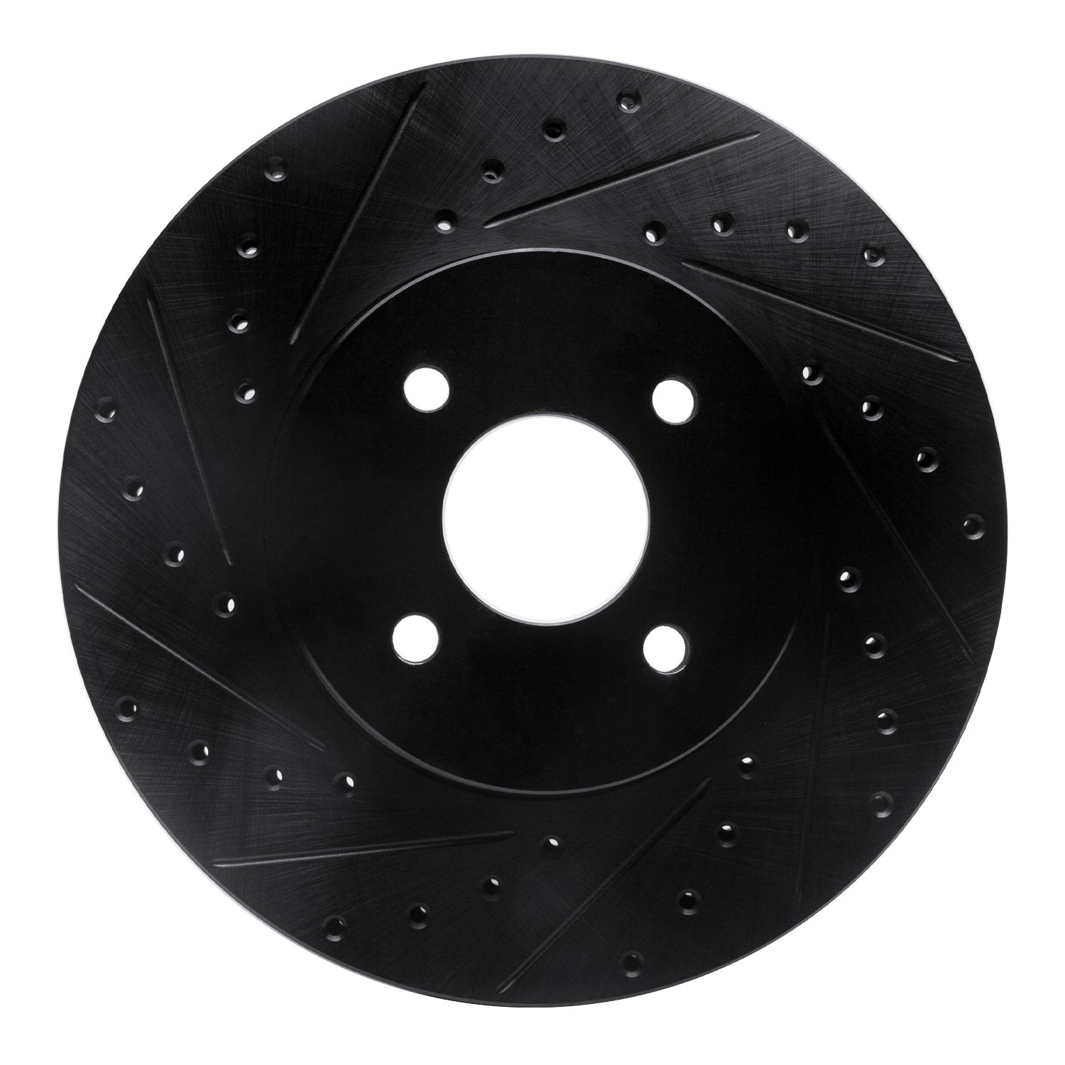 E-Line Drilled & Slotted Black Brake Rotor, 2002-2004 Ford/Lincoln/Mercury/Mazda, Position: Front Left