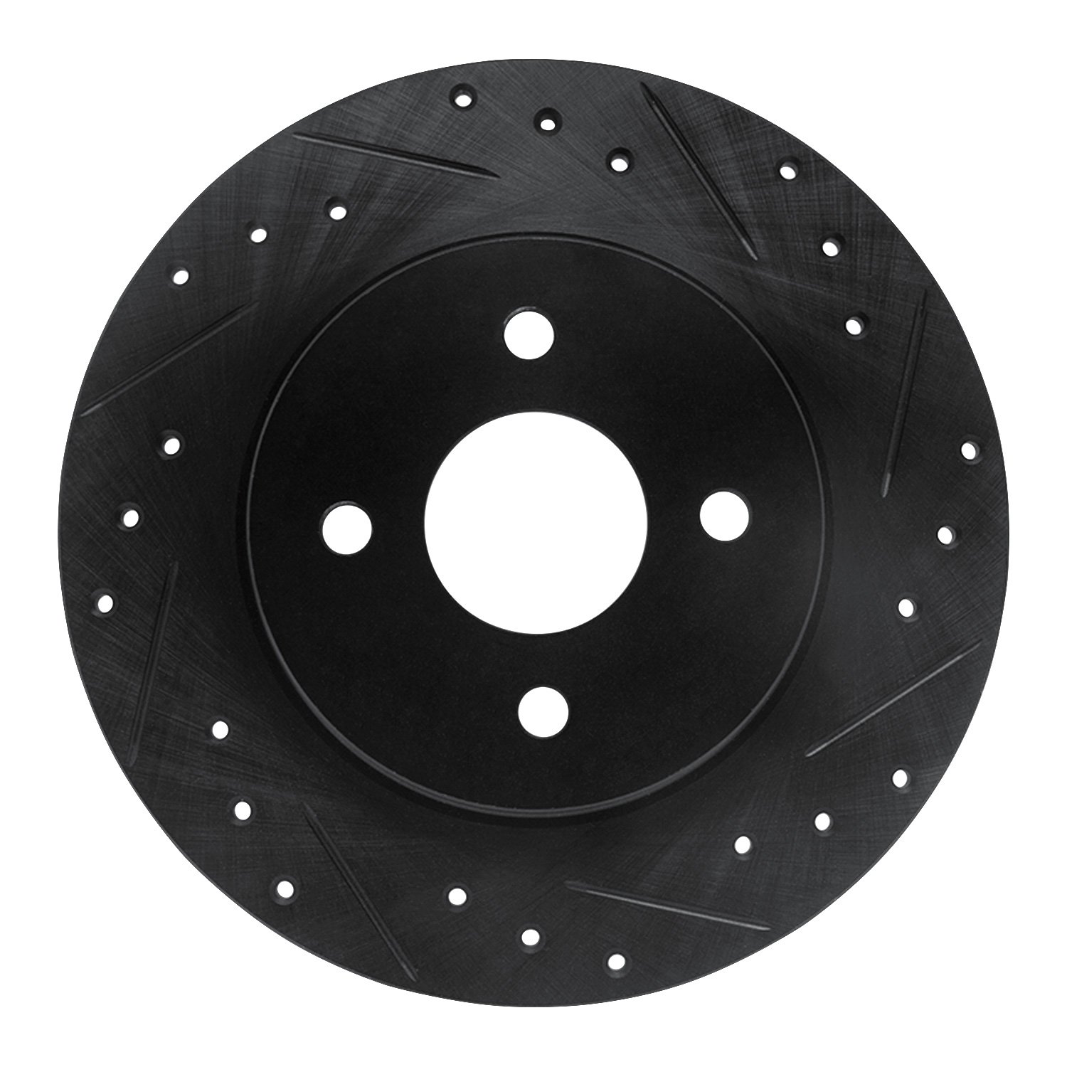 E-Line Drilled & Slotted Black Brake Rotor, 2002-2004 Ford/Lincoln/Mercury/Mazda, Position: Rear Right