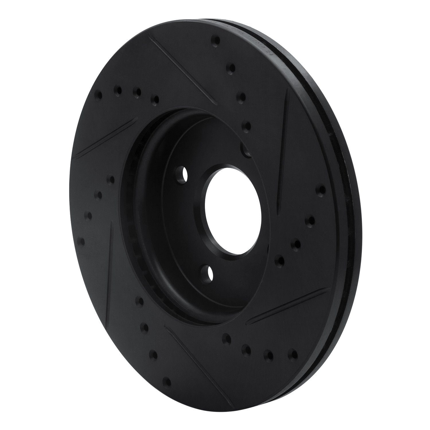 E-Line Drilled & Slotted Black Brake Rotor, 2005-2012 Ford/Lincoln/Mercury/Mazda, Position: Front Left