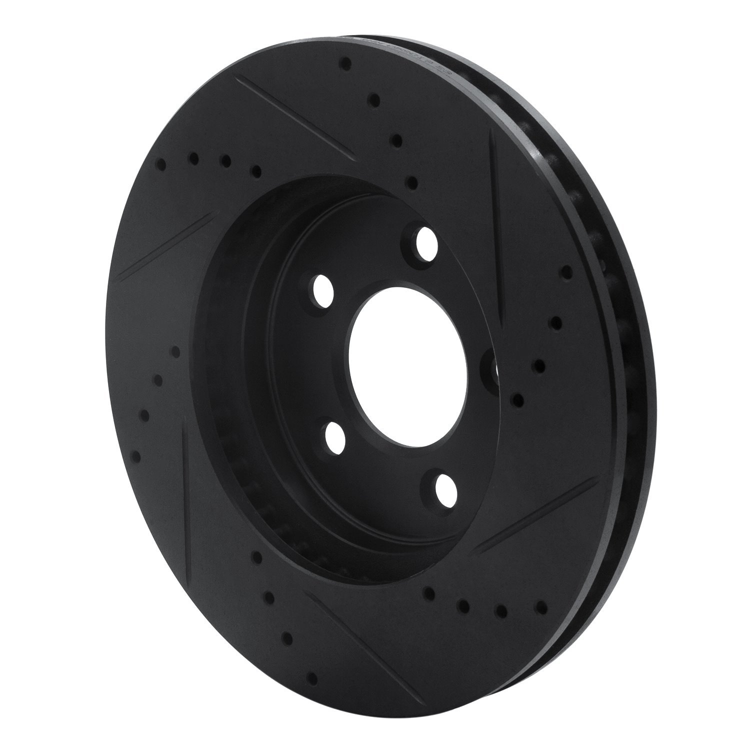 E-Line Drilled & Slotted Black Brake Rotor, 2005-2010 Ford/Lincoln/Mercury/Mazda, Position: Front Left
