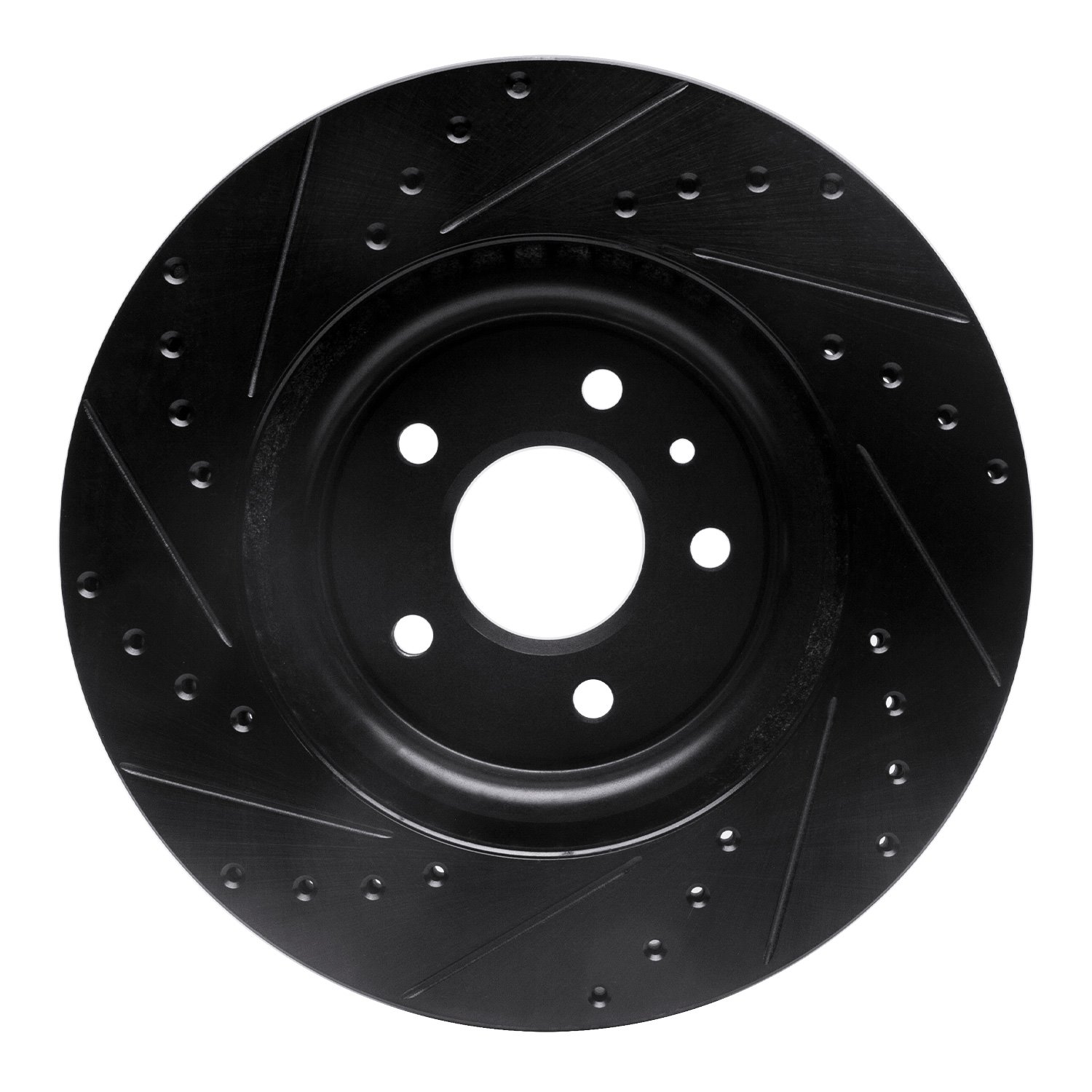 E-Line Drilled & Slotted Black Brake Rotor, 2009-2010 Ford/Lincoln/Mercury/Mazda, Position: Front Right