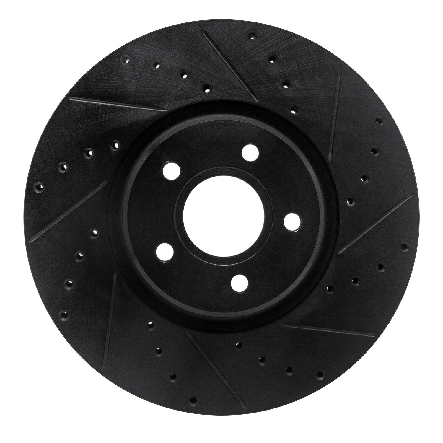 E-Line Drilled & Slotted Black Brake Rotor, 2004-2019 Fits Multiple Makes/Models, Position: Front Right
