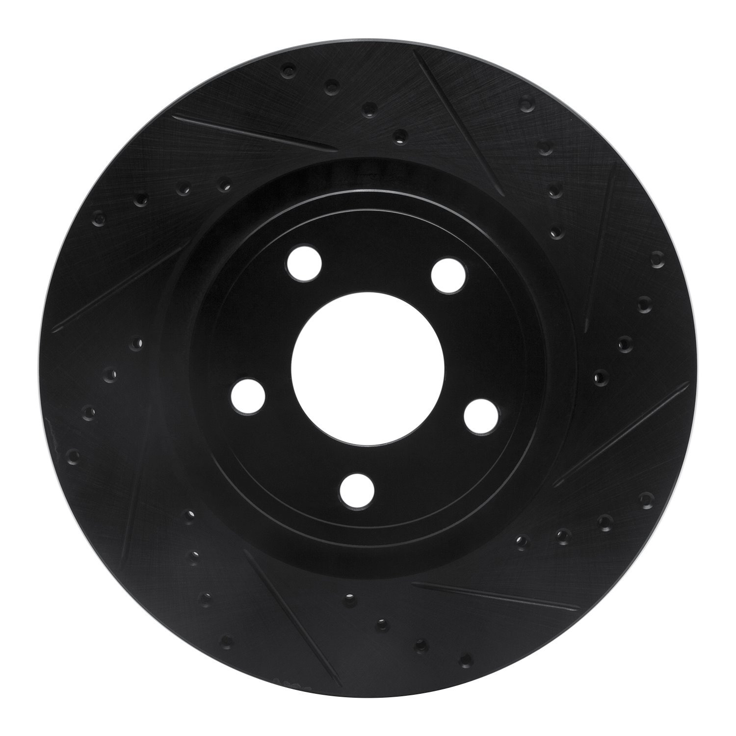 E-Line Drilled & Slotted Black Brake Rotor, 2015-2020 Ford/Lincoln/Mercury/Mazda, Position: Front Right