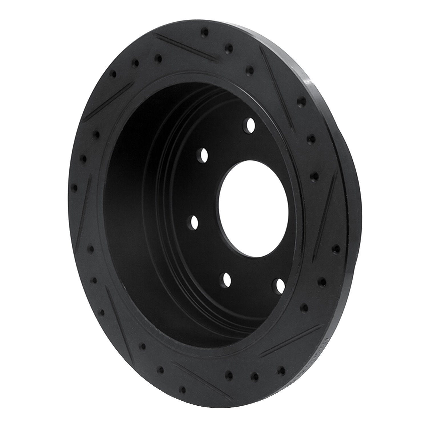 E-Line Drilled & Slotted Black Brake Rotor, 1997-2004 Ford/Lincoln/Mercury/Mazda, Position: Rear Left