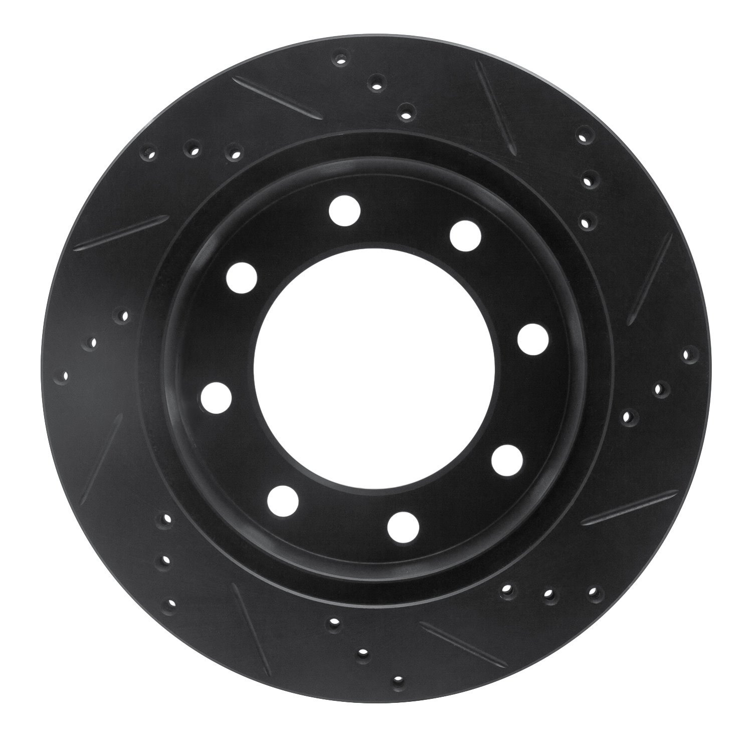 E-Line Drilled & Slotted Black Brake Rotor, 1999-2005 Ford/Lincoln/Mercury/Mazda, Position: Rear Left