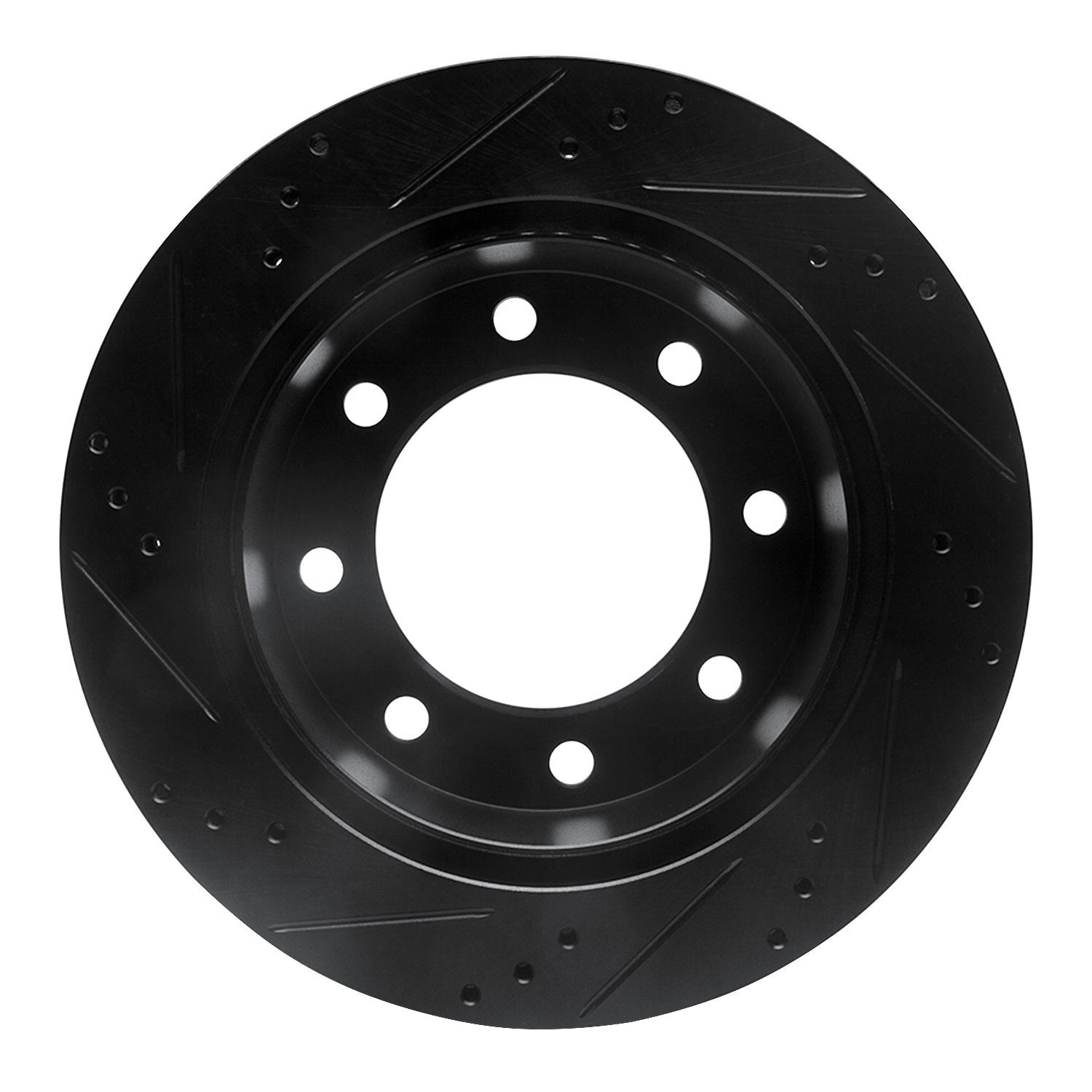 E-Line Drilled & Slotted Black Brake Rotor, 1999-2005 Ford/Lincoln/Mercury/Mazda, Position: Rear Right
