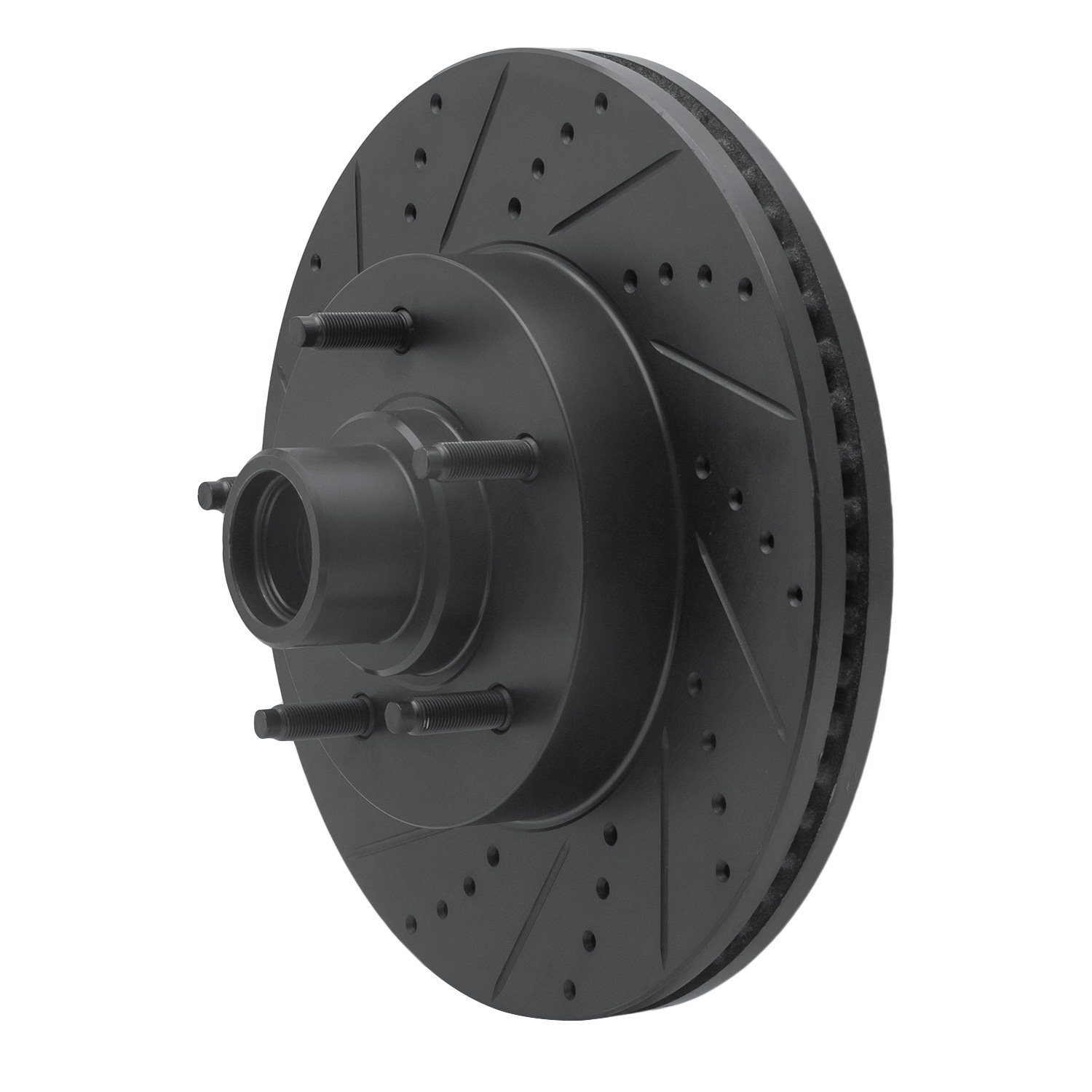 E-Line Drilled & Slotted Black Brake Rotor, 2004-2006 Ford/Lincoln/Mercury/Mazda, Position: Front Left