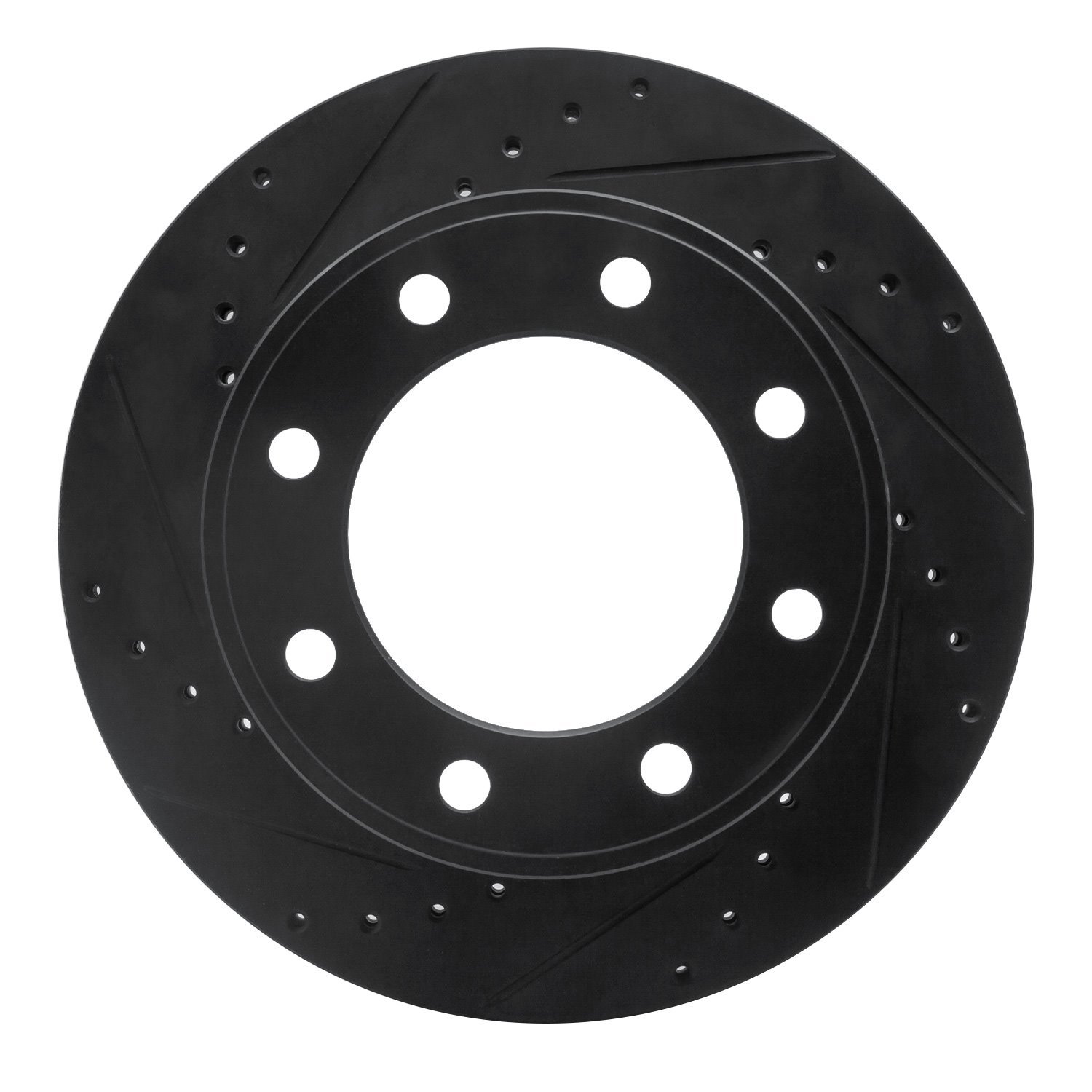 E-Line Drilled & Slotted Black Brake Rotor, 2005-2012 Ford/Lincoln/Mercury/Mazda, Position: Rear Left
