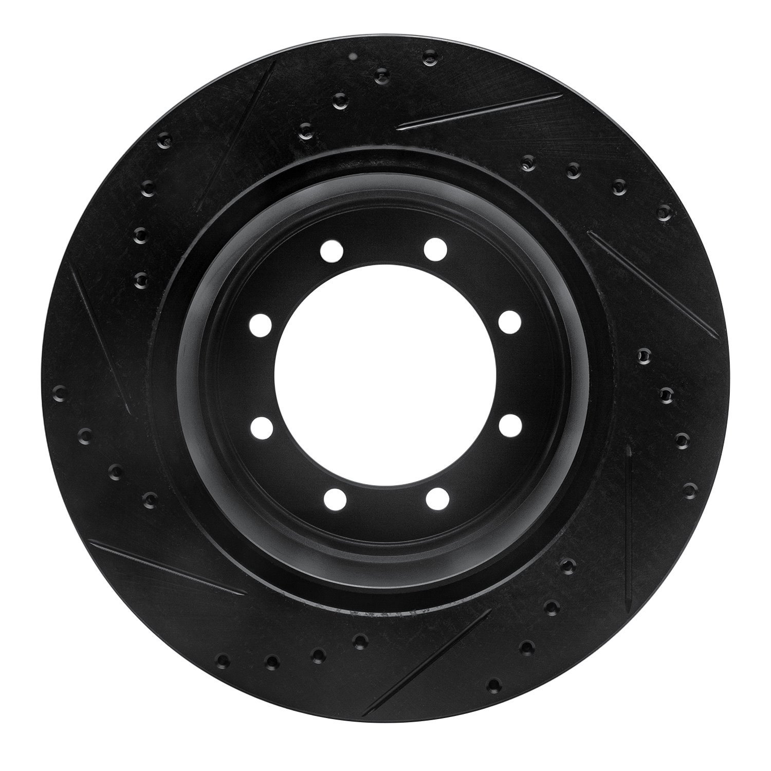 E-Line Drilled & Slotted Black Brake Rotor, 2005-2012 Ford/Lincoln/Mercury/Mazda, Position: Rear Right