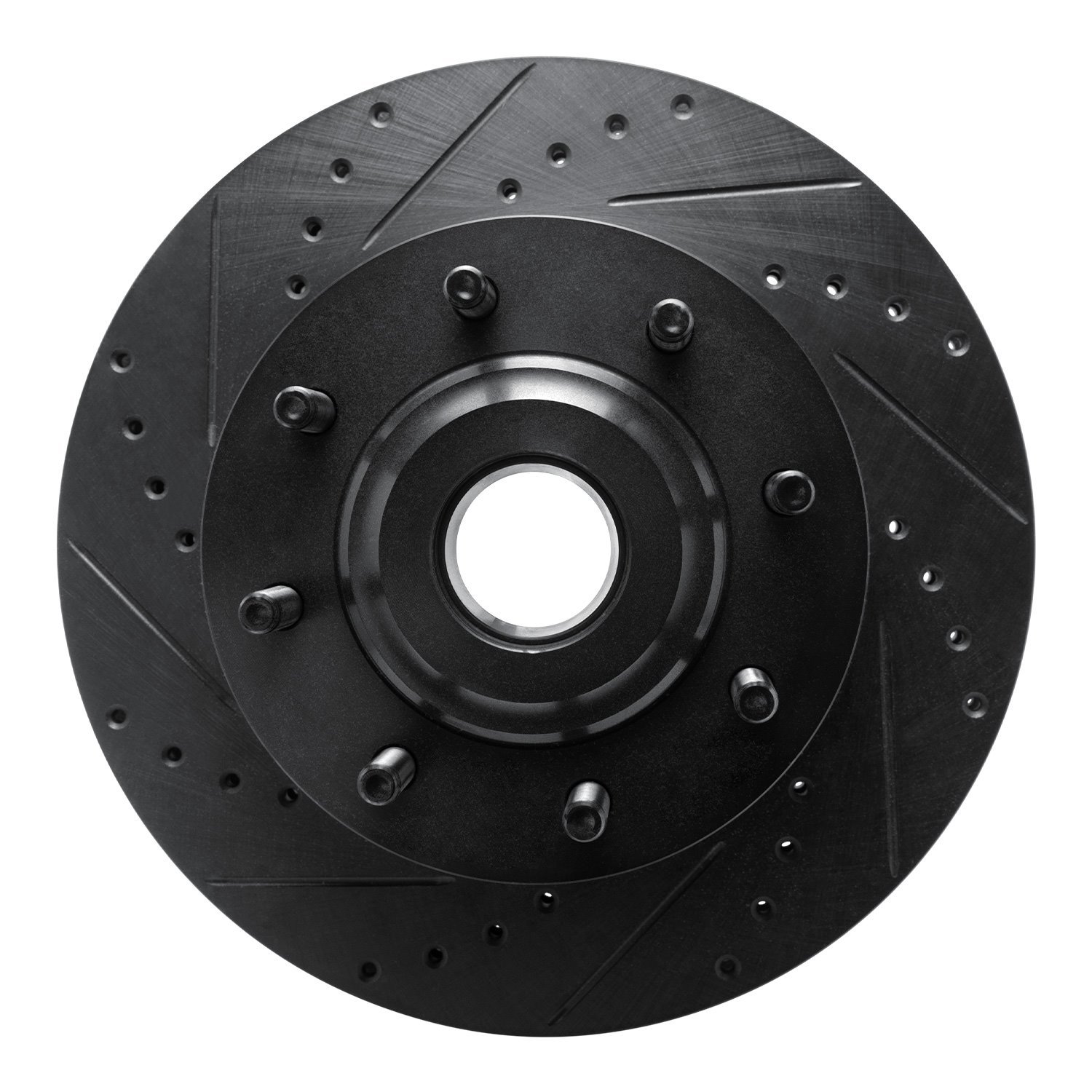 E-Line Drilled & Slotted Black Brake Rotor, 2005-2007 Ford/Lincoln/Mercury/Mazda, Position: Front Left