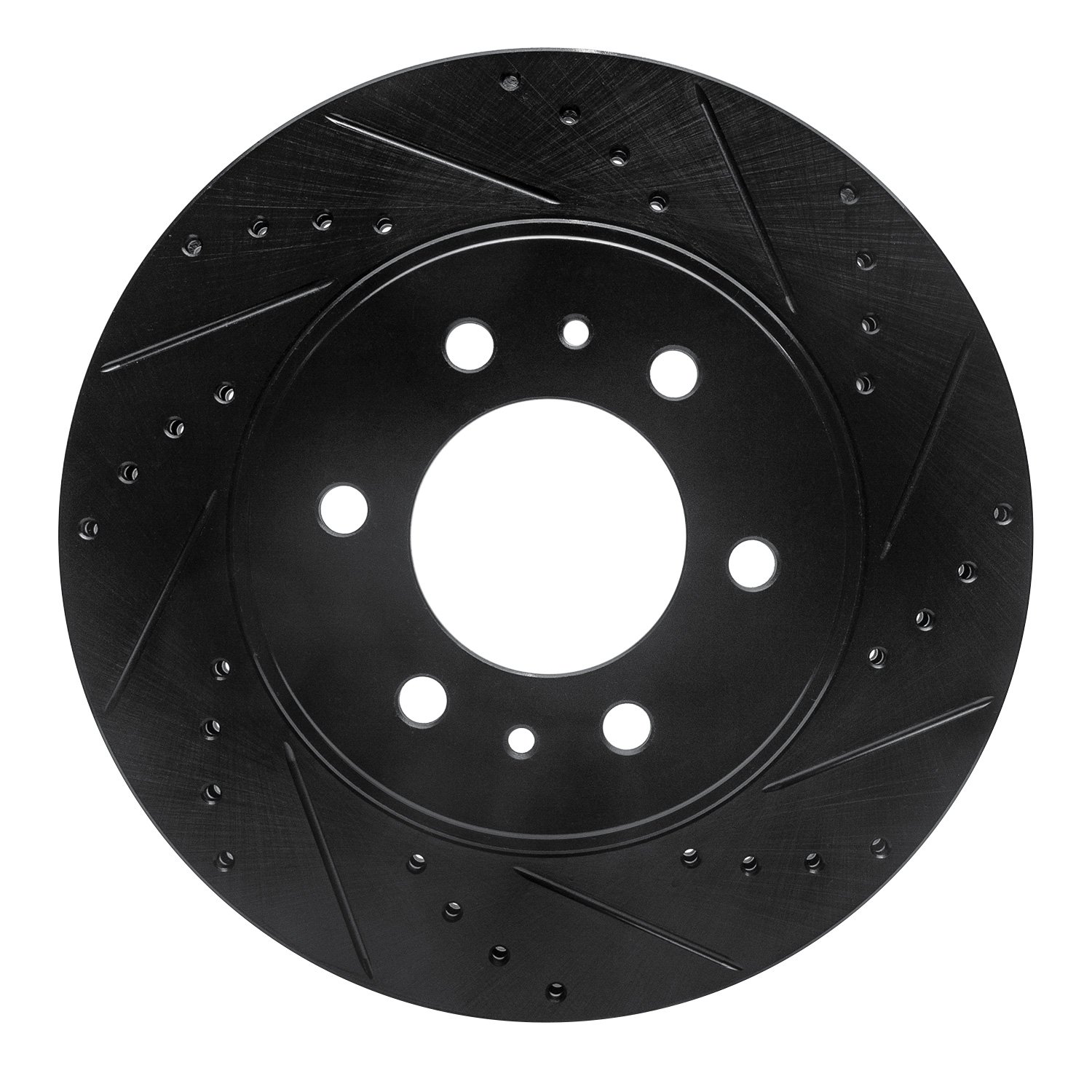 E-Line Drilled & Slotted Black Brake Rotor, 2009-2009 Ford/Lincoln/Mercury/Mazda, Position: Front Right