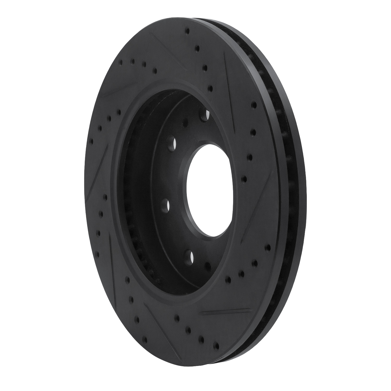 E-Line Drilled & Slotted Black Brake Rotor, 2009-2009 Ford/Lincoln/Mercury/Mazda, Position: Front Left
