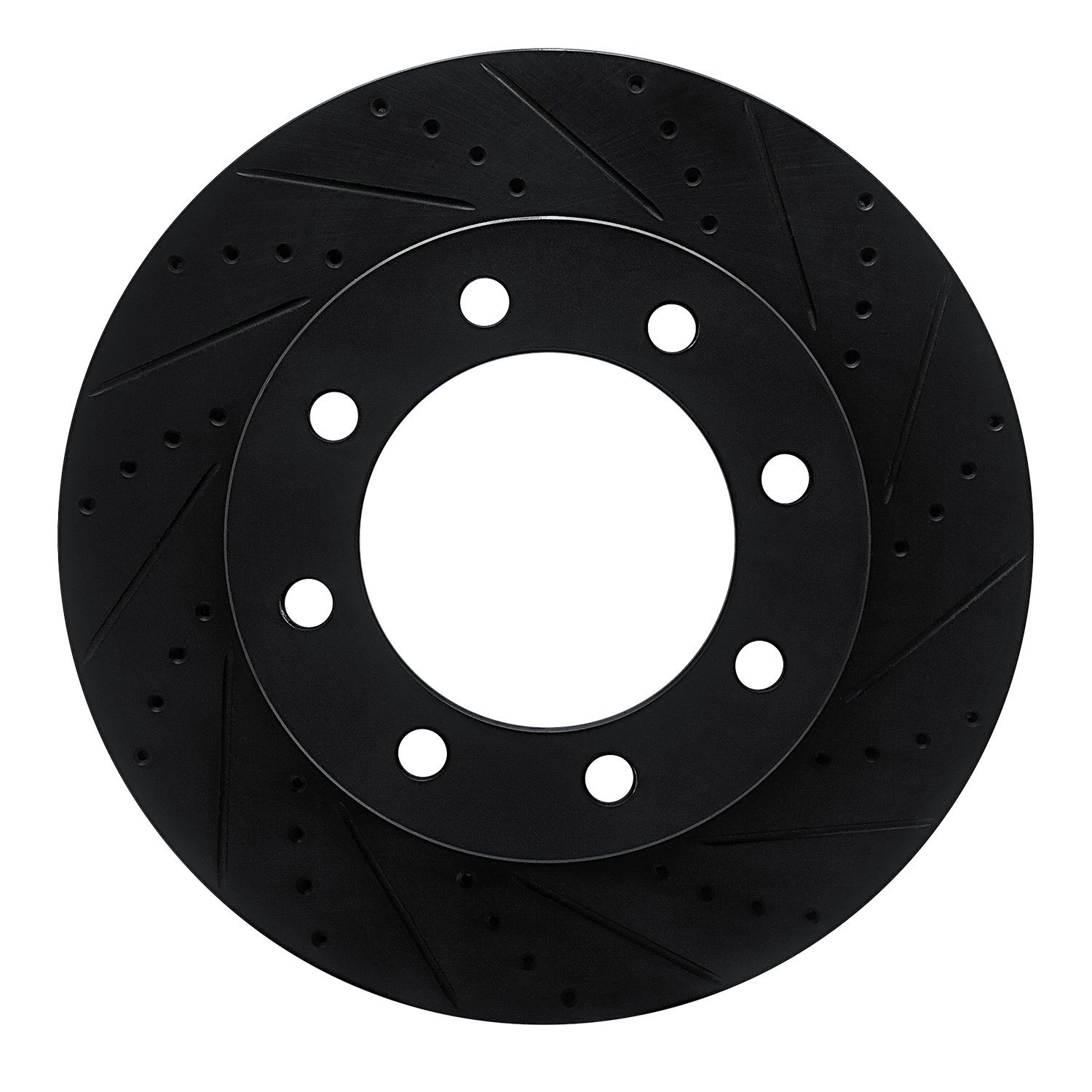 E-Line Drilled & Slotted Black Brake Rotor, Fits Select Ford/Lincoln/Mercury/Mazda, Position: Front Right