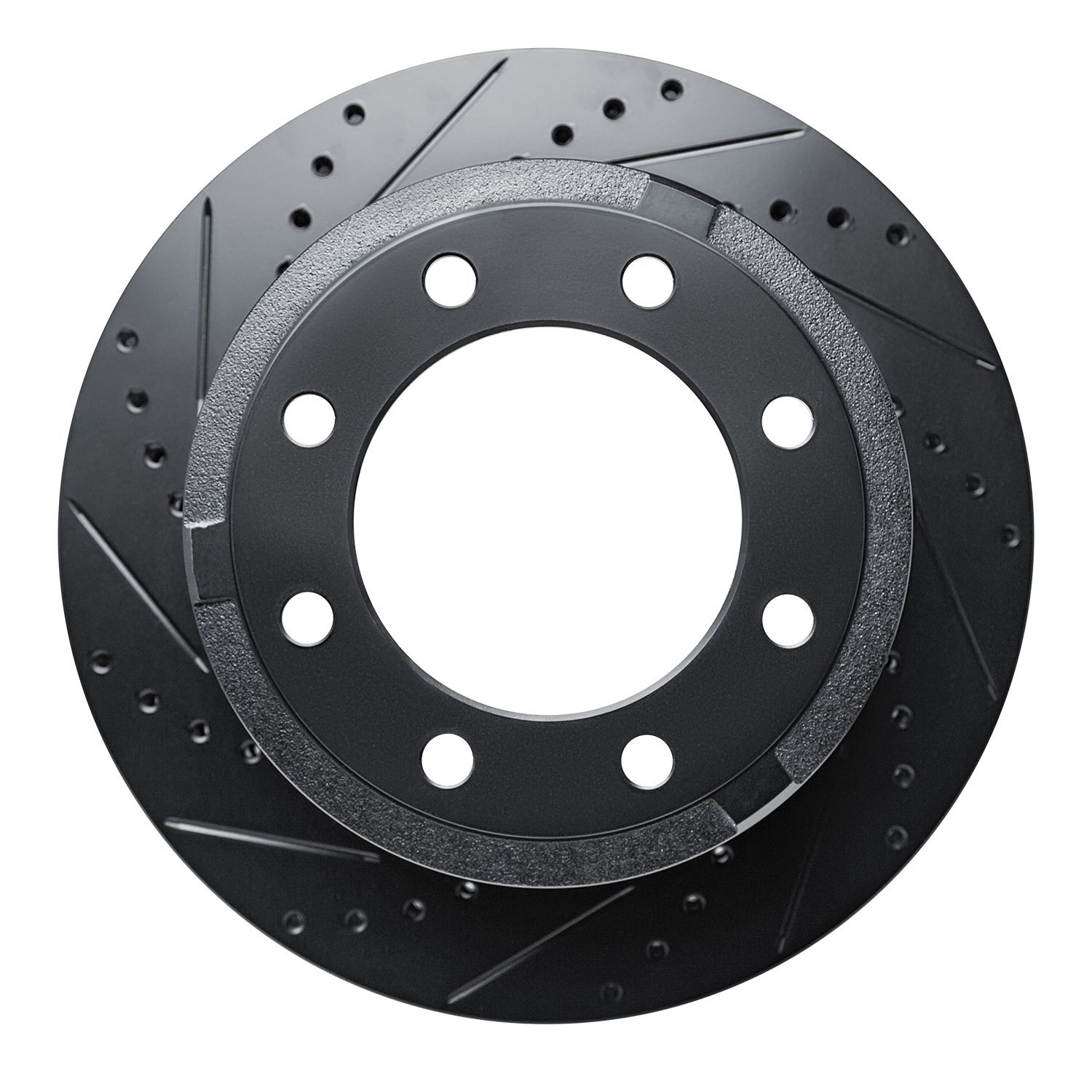 E-Line Drilled & Slotted Black Brake Rotor, Fits Select Ford/Lincoln/Mercury/Mazda, Position: Rear Left