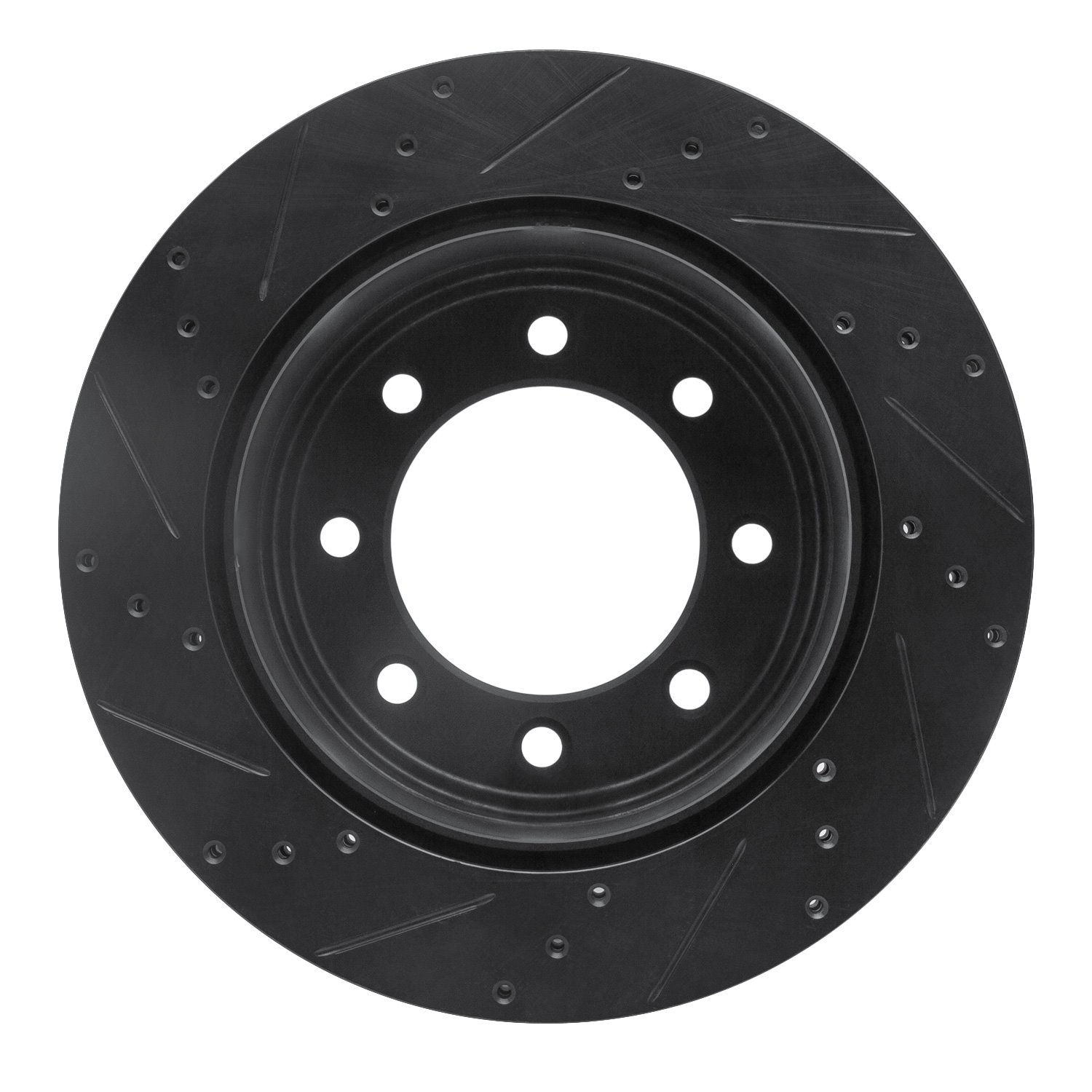 E-Line Drilled & Slotted Black Brake Rotor, Fits Select Ford/Lincoln/Mercury/Mazda, Position: Rear Right