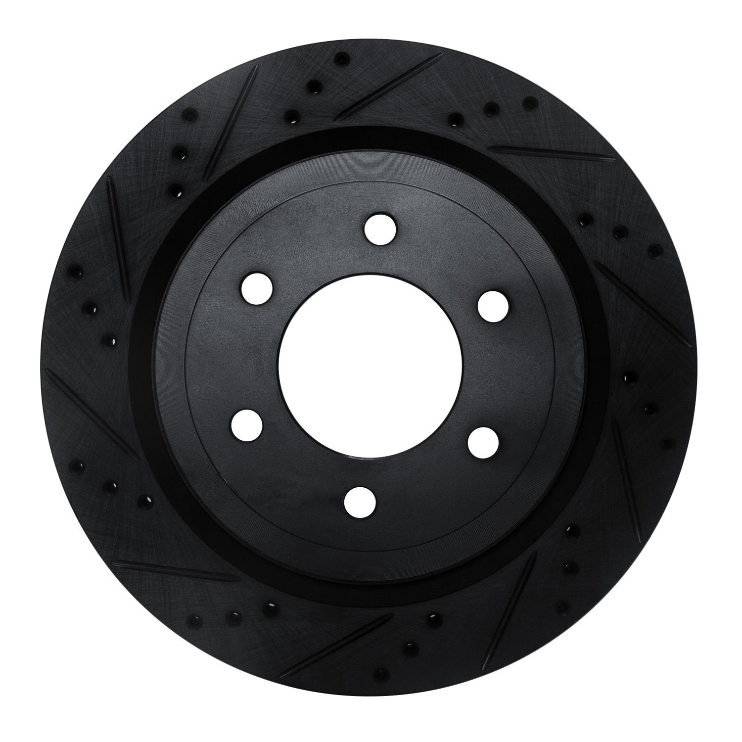 E-Line Drilled & Slotted Black Brake Rotor, 2018-2021 Ford/Lincoln/Mercury/Mazda, Position: Rear Left