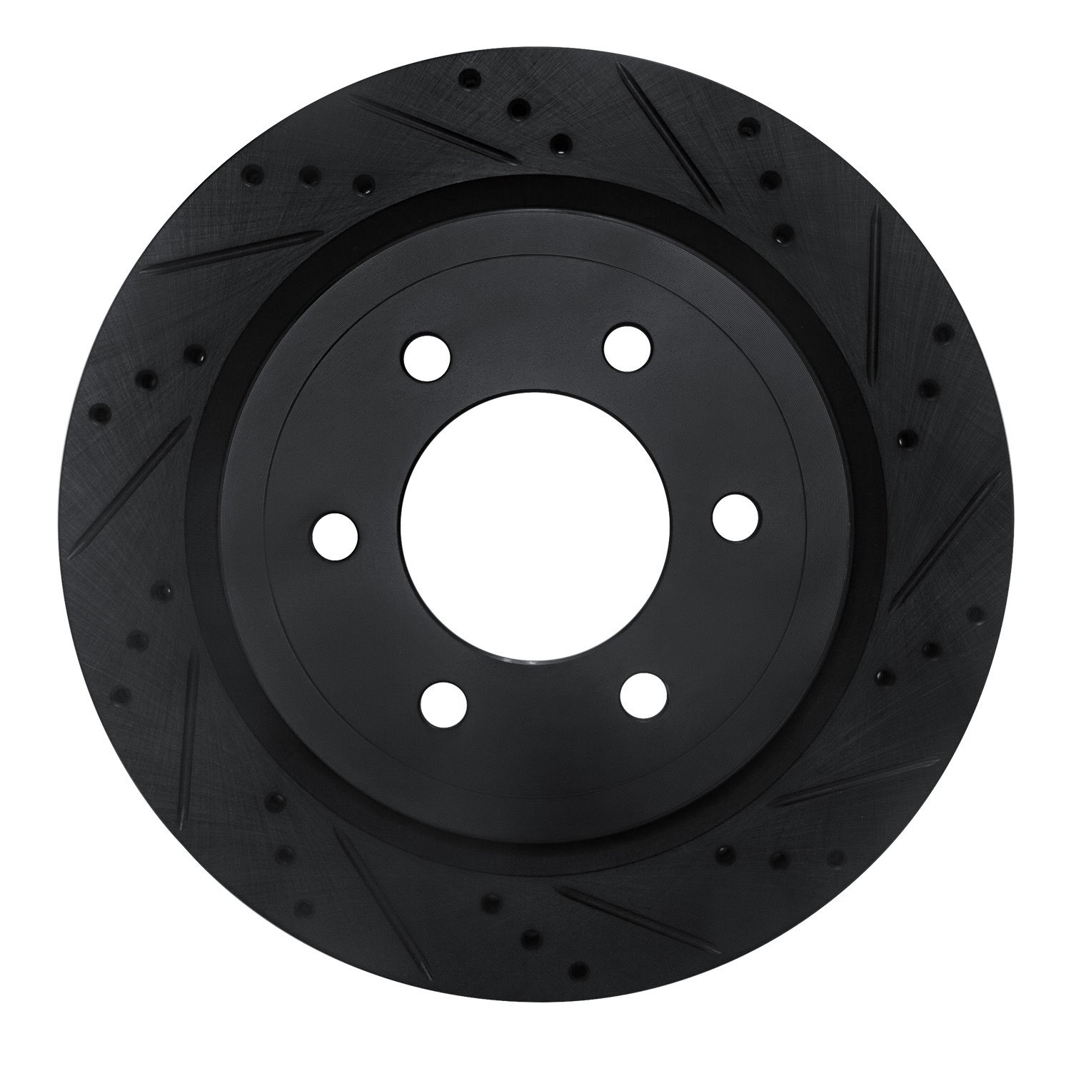 E-Line Drilled & Slotted Black Brake Rotor, 2018-2021 Ford/Lincoln/Mercury/Mazda, Position: Rear Right