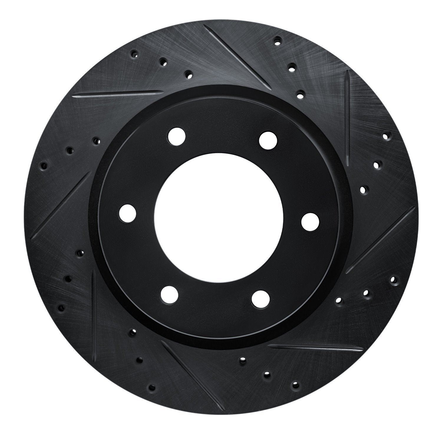 E-Line Drilled & Slotted Black Brake Rotor, Fits Select Ford/Lincoln/Mercury/Mazda, Position: Front Right