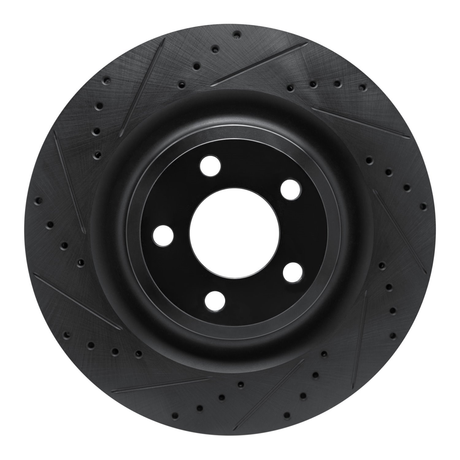 E-Line Drilled & Slotted Black Brake Rotor, Fits Select Ford/Lincoln/Mercury/Mazda, Position: Rear Left