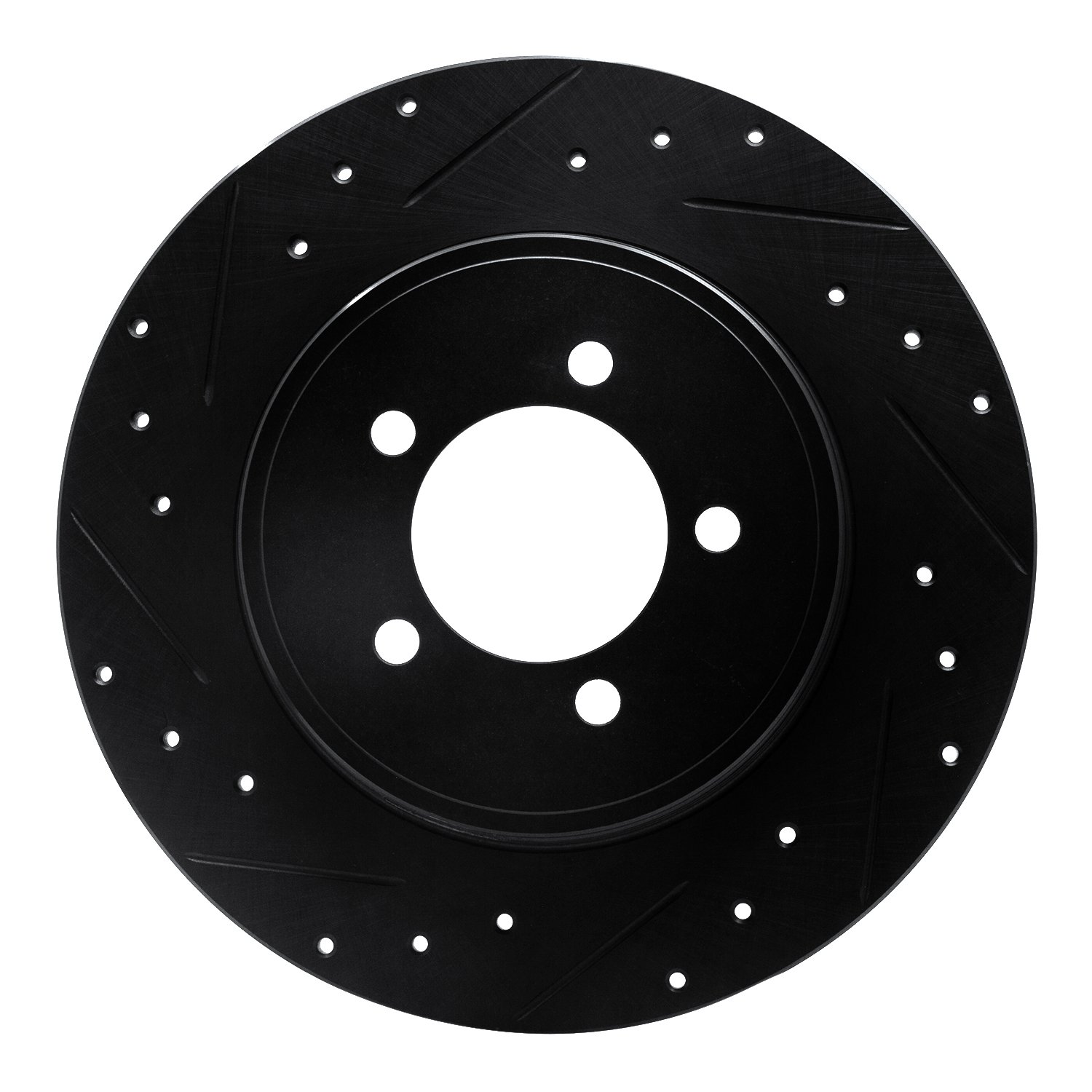 E-Line Drilled & Slotted Black Brake Rotor, 2003-2005 Ford/Lincoln/Mercury/Mazda, Position: Rear Left