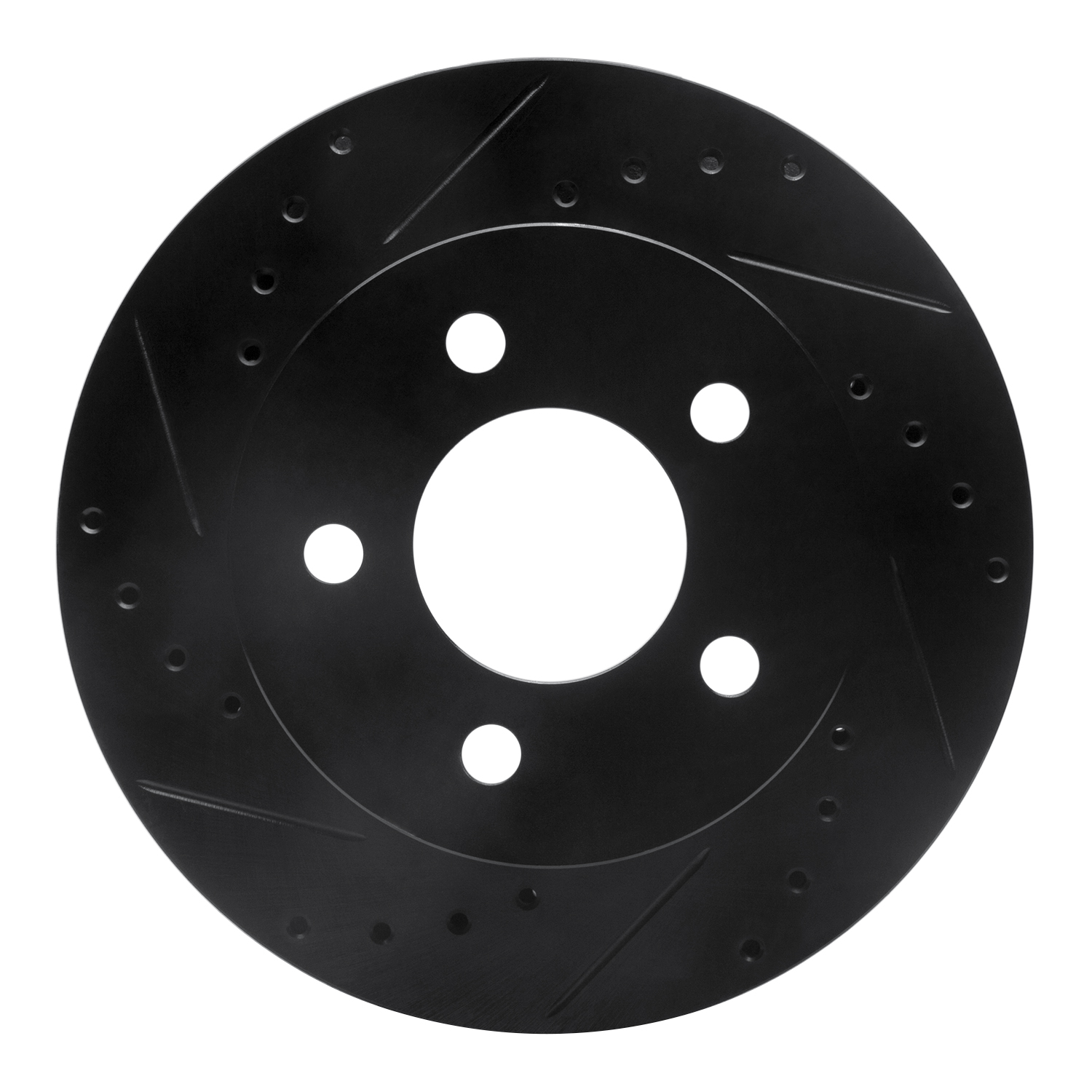 E-Line Drilled & Slotted Black Brake Rotor, 1991-1994 Ford/Lincoln/Mercury/Mazda, Position: Front Left