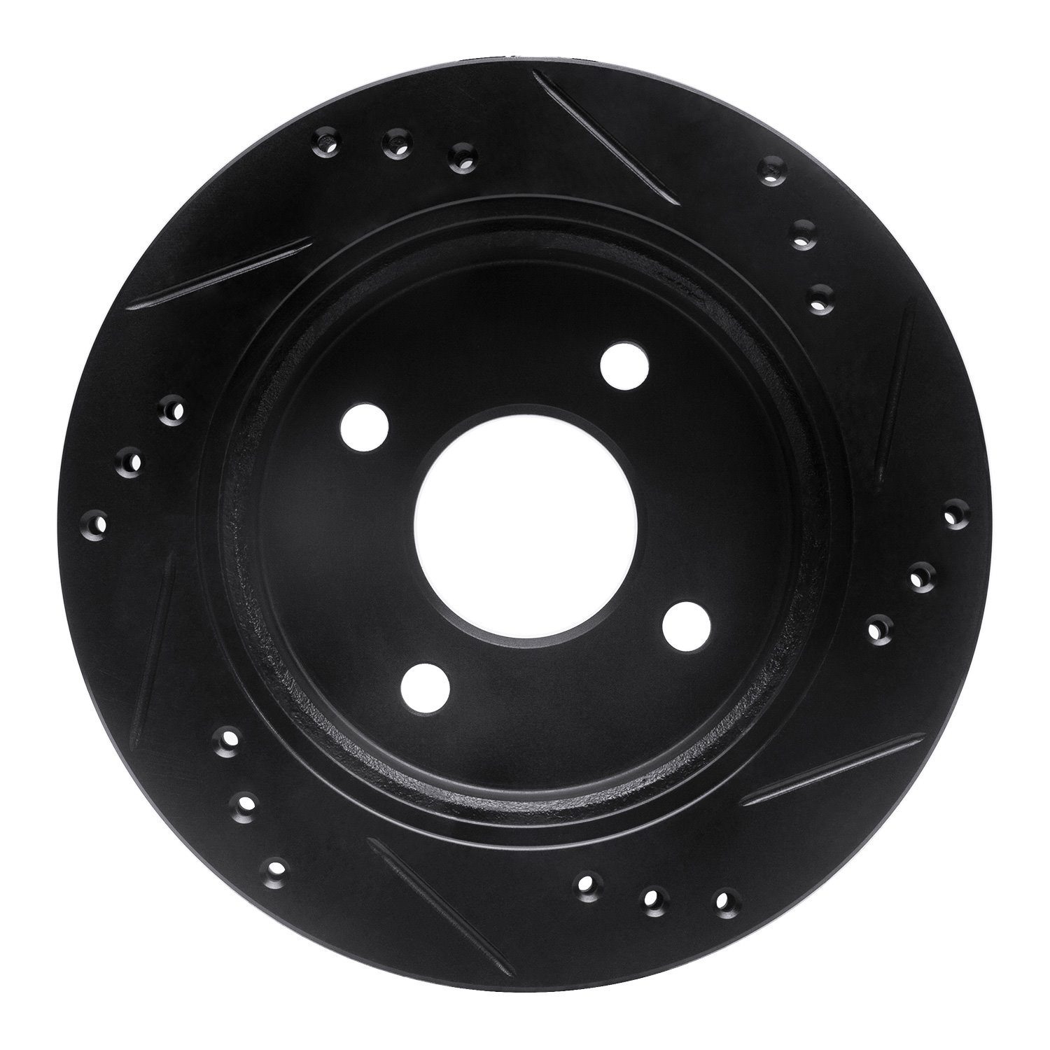 E-Line Drilled & Slotted Black Brake Rotor, 1995-2002 Ford/Lincoln/Mercury/Mazda, Position: Rear Left