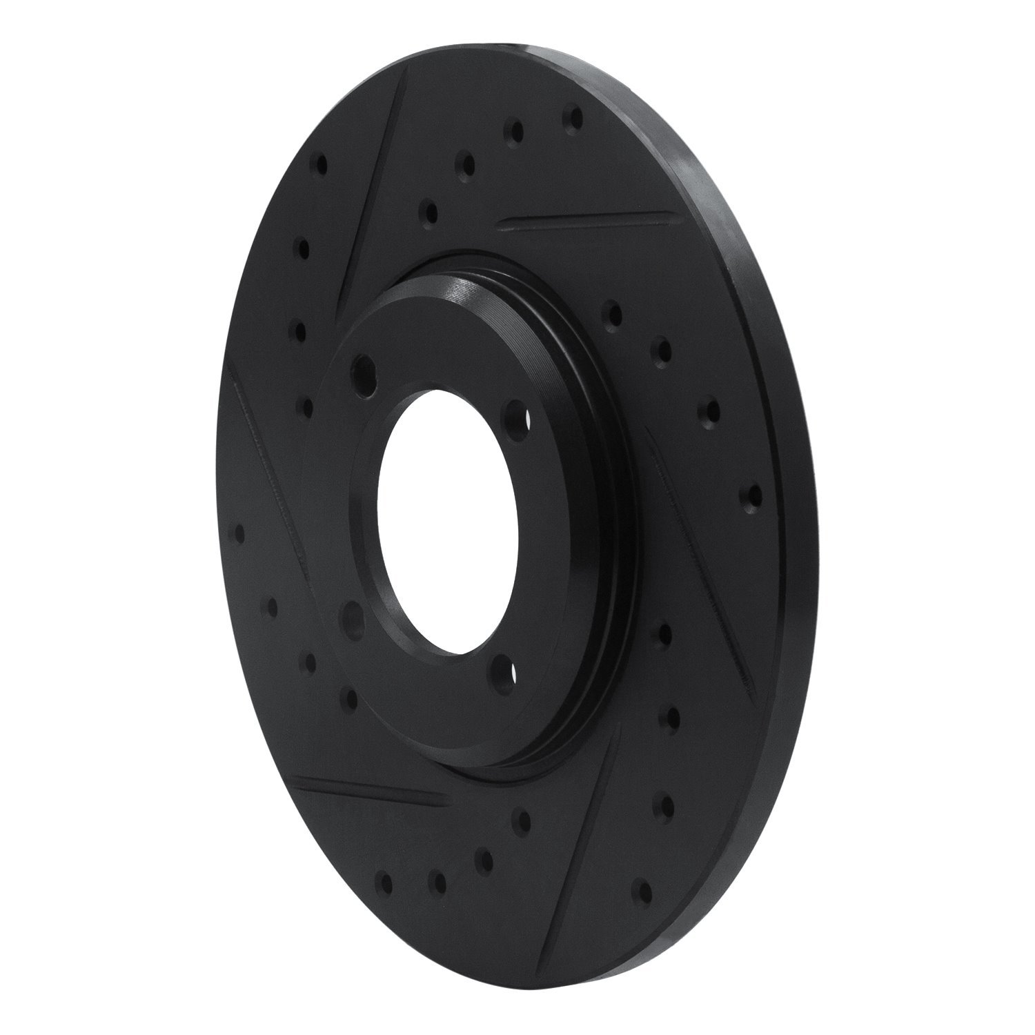 E-Line Drilled & Slotted Black Brake Rotor, 1963-1986 Fits Multiple Makes/Models, Position: Front Left