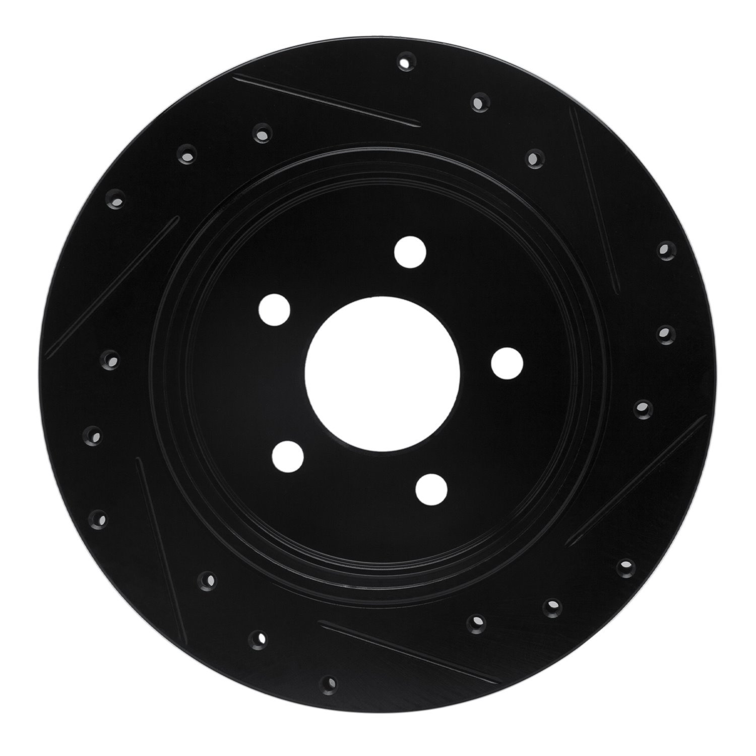 E-Line Drilled & Slotted Black Brake Rotor, 2003-2011 Ford/Lincoln/Mercury/Mazda, Position: Rear Left